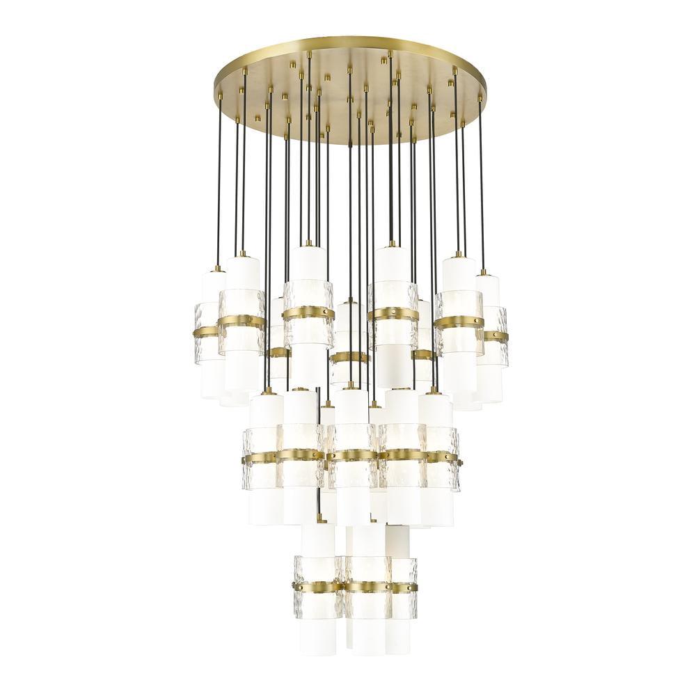 Willow Brushed Nickel 6-Light Chandelier with Clear and Matte Opal Glass