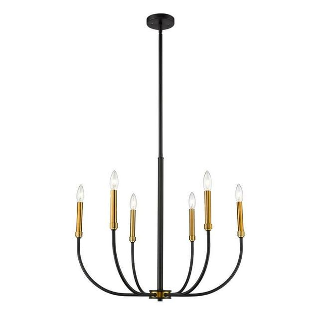 Z-Lite Haylie 6 - Light Chandelier in  Matte Black/Olde Brass