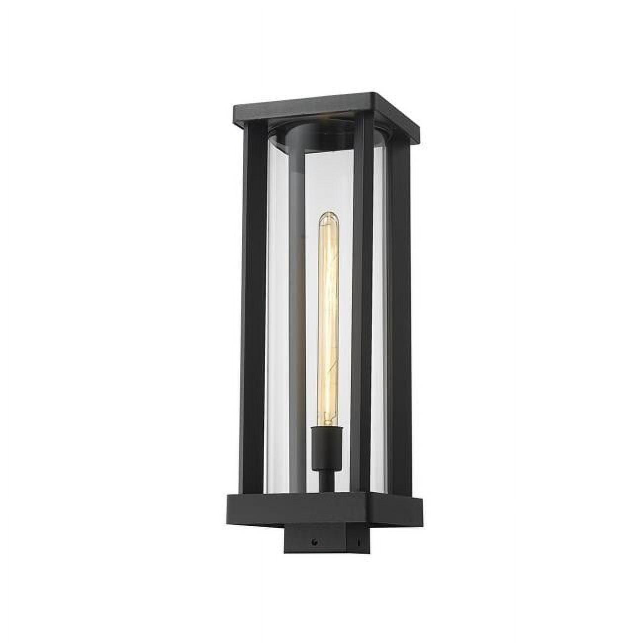 Glenwood Black Aluminum and Glass Outdoor Post Light