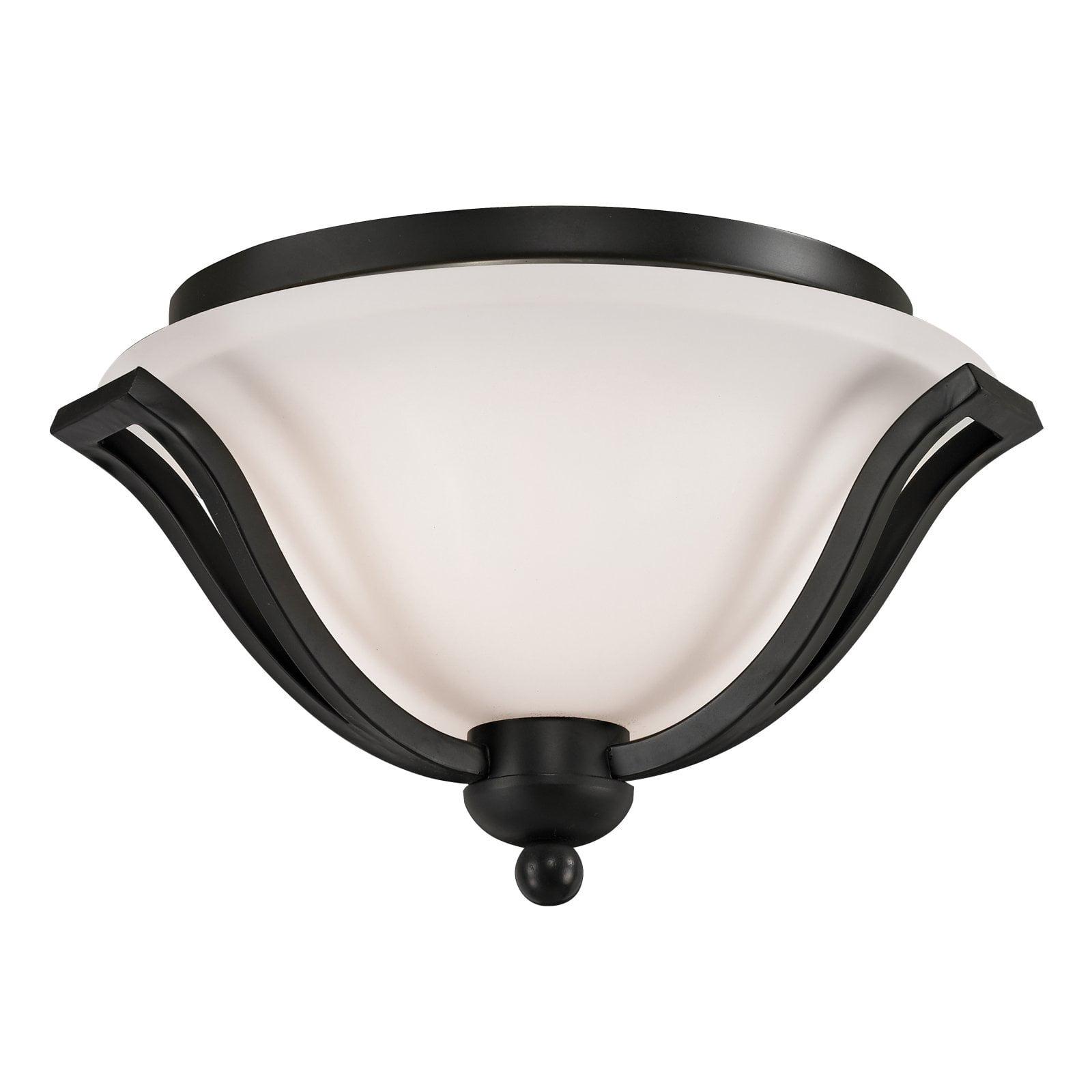 Lagoon Matte Black 18.5" Opal Glass 3-Light Flush Mount