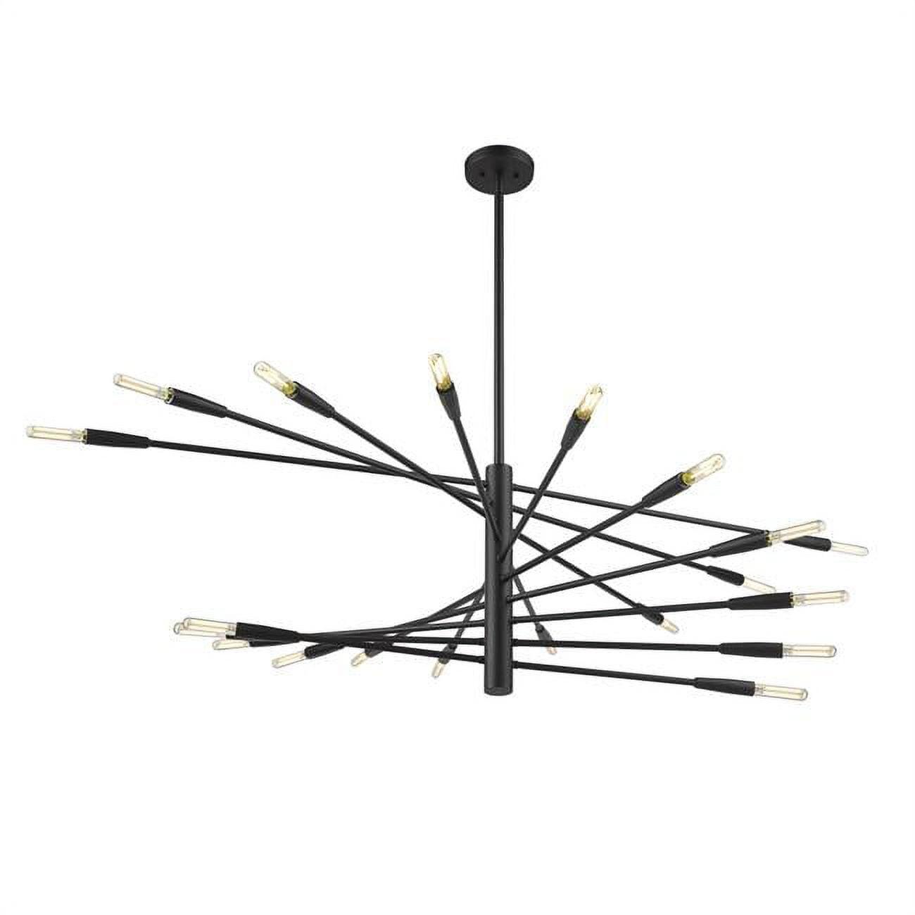 Ascension Matte Black 60" Steel 20-Light Chandelier