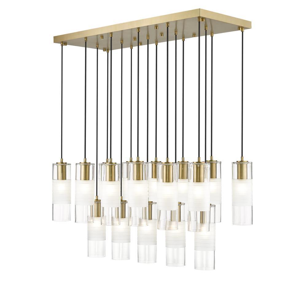 Alton 42" Modern Gold and Nickel Linear Chandelier