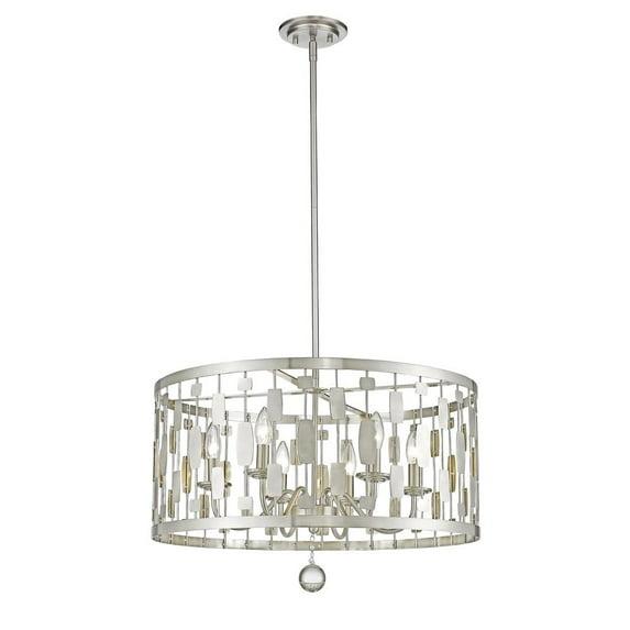 Z-Lite Barclay 12 Light 48" Round Steel Chandelier in Olde Brass