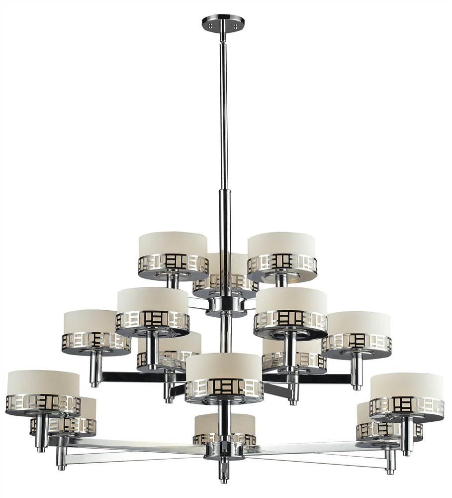 Z-Lite - Elea - 15 Light Chandelier   Chrome Finish with Matte Opal Glass