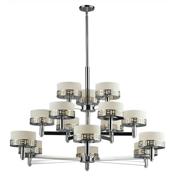 Z-Lite - Elea - 15 Light Chandelier   Chrome Finish with Matte Opal Glass