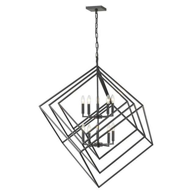 Z-Lite Euclid 10 - Light Chandelier in  Matte Black