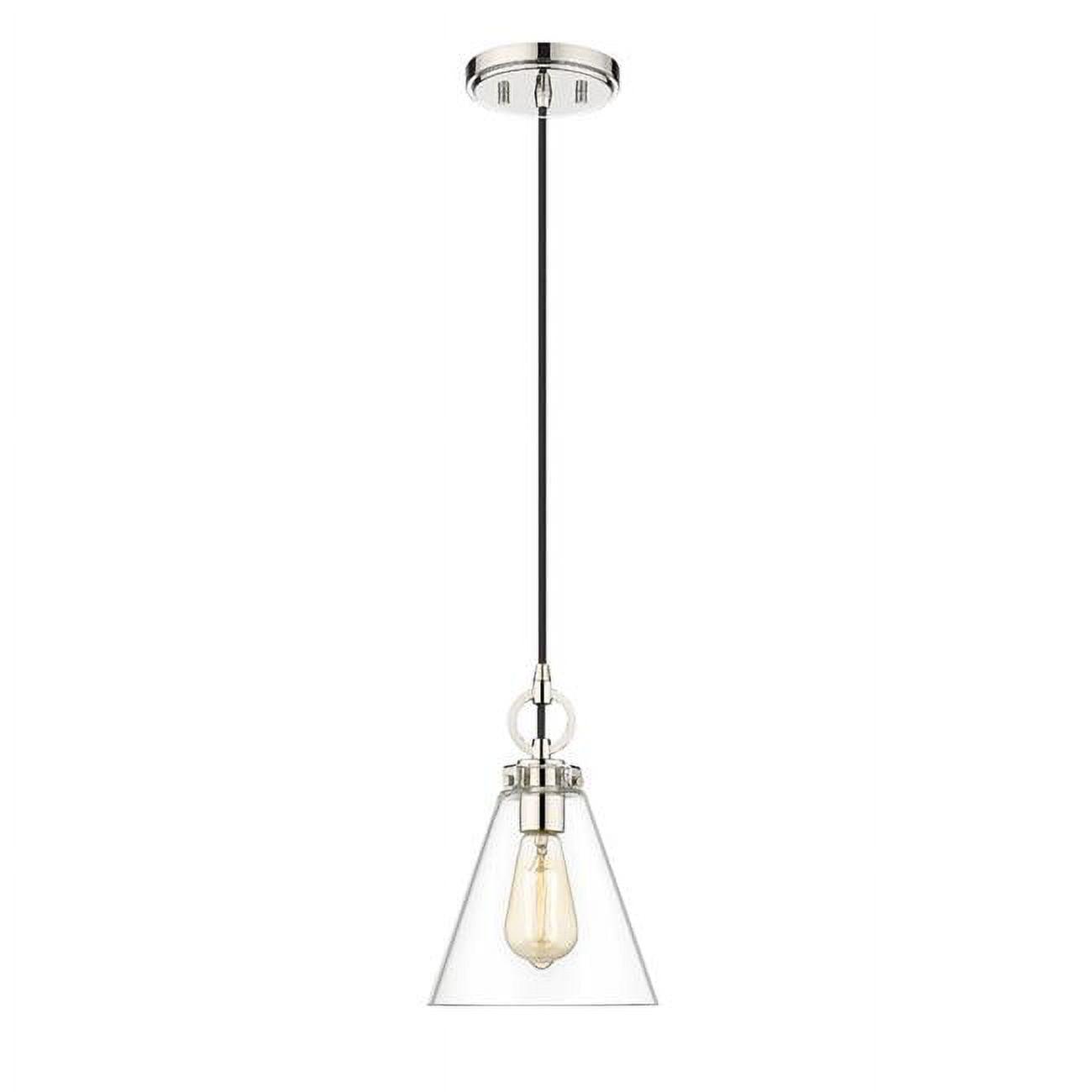 Harper 8" Polished Nickel Glass Globe Pendant Light