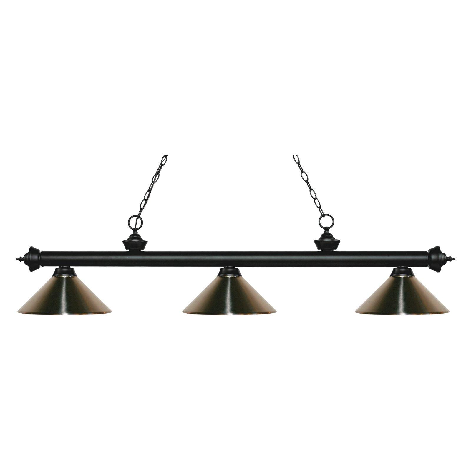 Riviera Matte Black 57'' Traditional 3-Light Island Chandelier