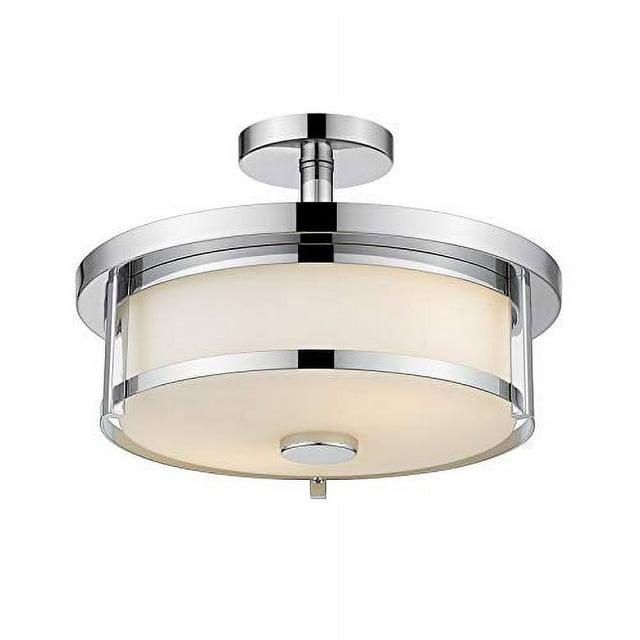 Z-Lite Savannah 2 Light Semi Flush Mount in Chrome