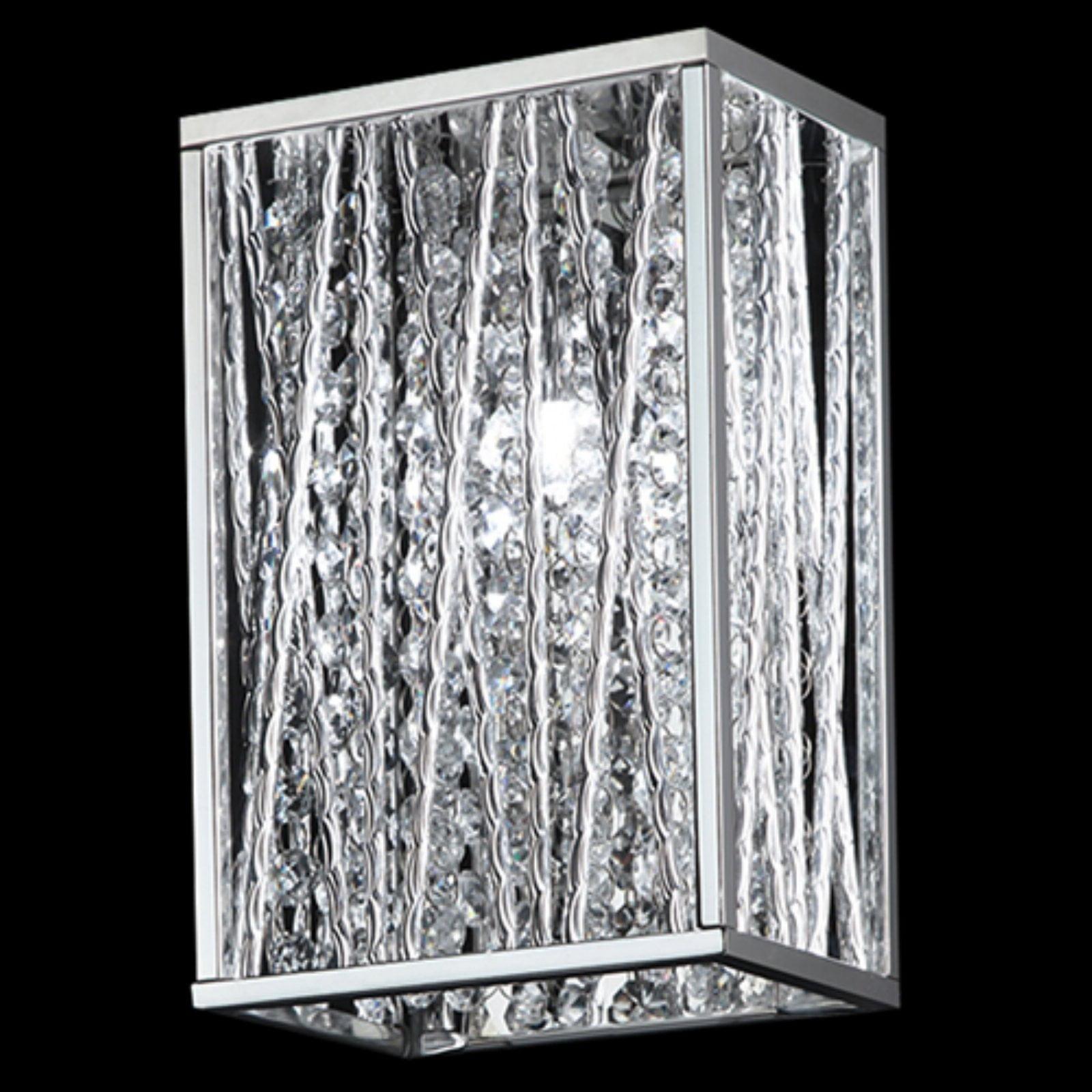 Chrome Crystal Dimmable Wall Sconce with Steel Frame
