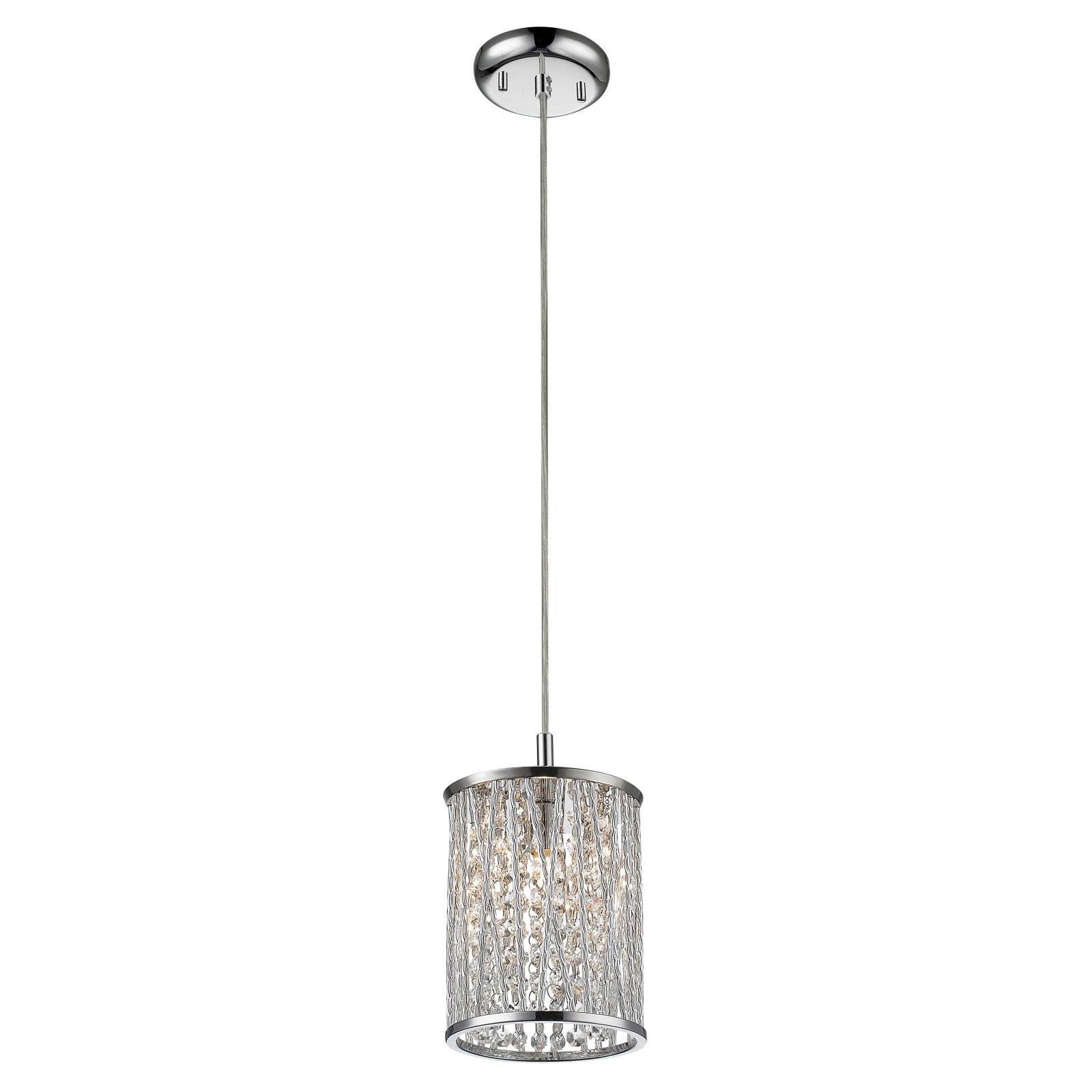 Chrome Crystal Mini Pendant Light with Adjustable Cable