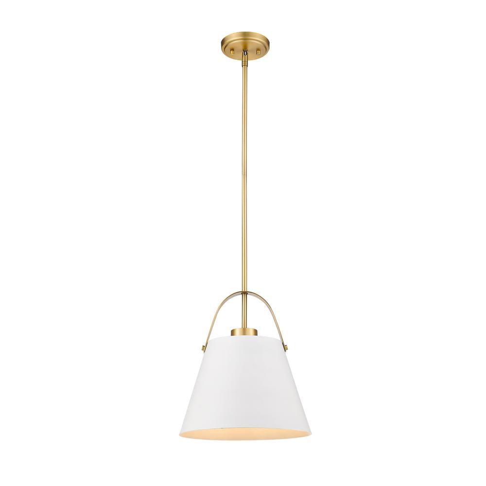 Z-Lite Z-Studio 1 - Light Pendant in  Matte White/Heritage Brass