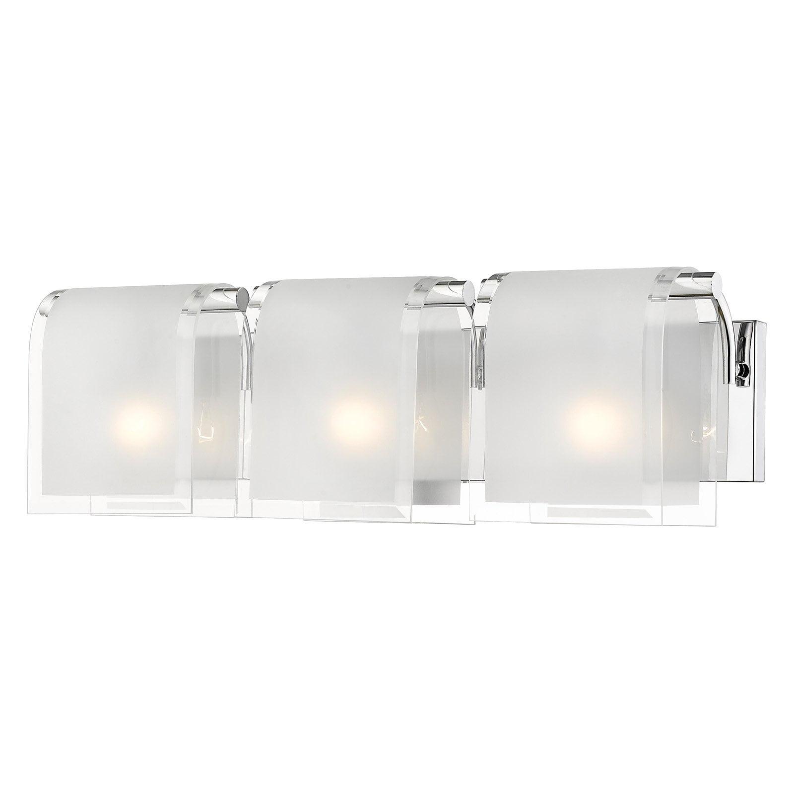 Zephyr Chrome 3-Light Vanity with Frosted Glass Shades