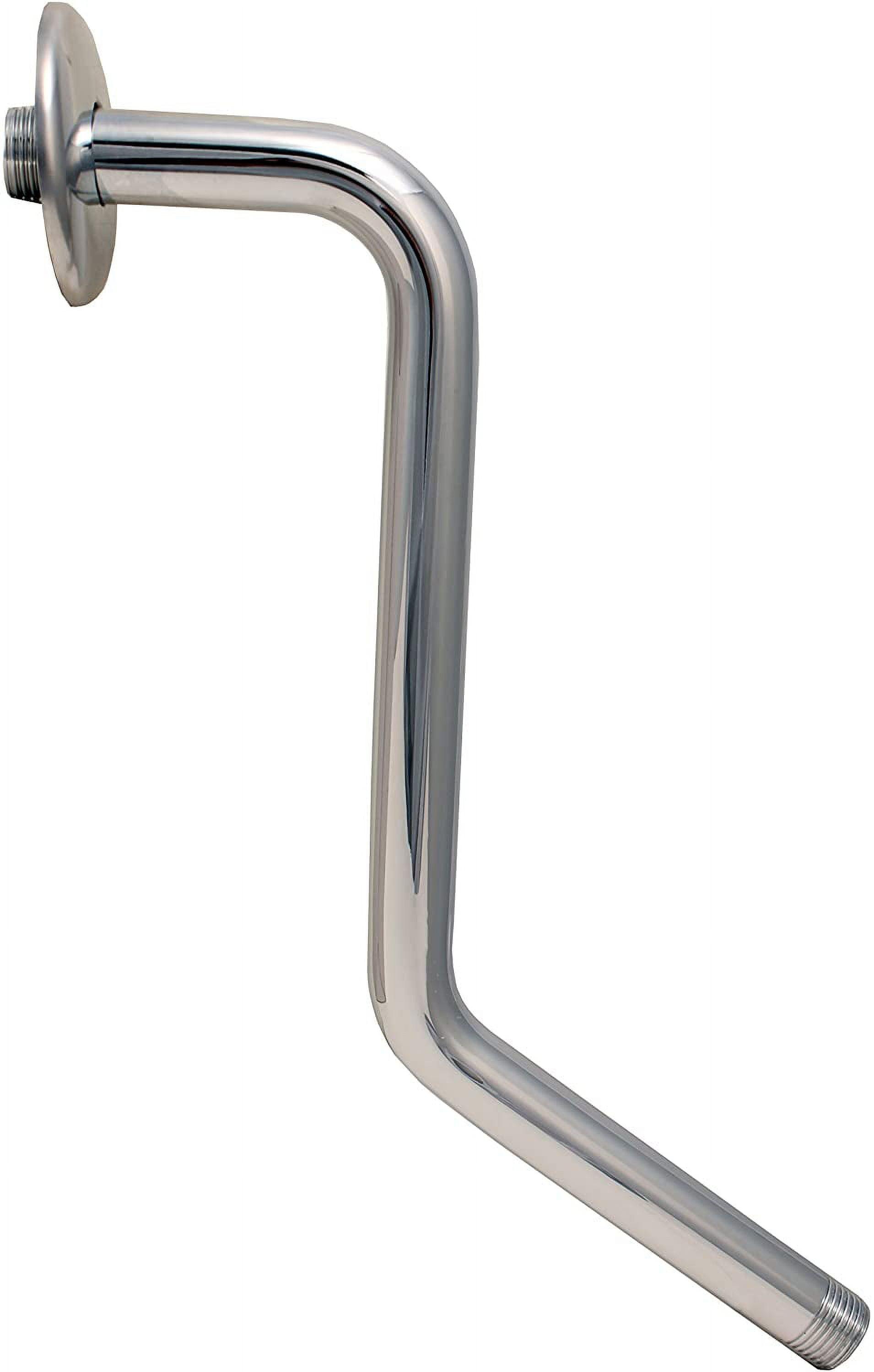 Polished Chrome Wall-Mounted Shower Arm with Flange