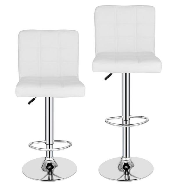 Bar Stools 1 Set Of 2, Counter Height Bar Stools, Square Cushion Bar Stools With Back, Footstool, Cafe, 2 Pieces