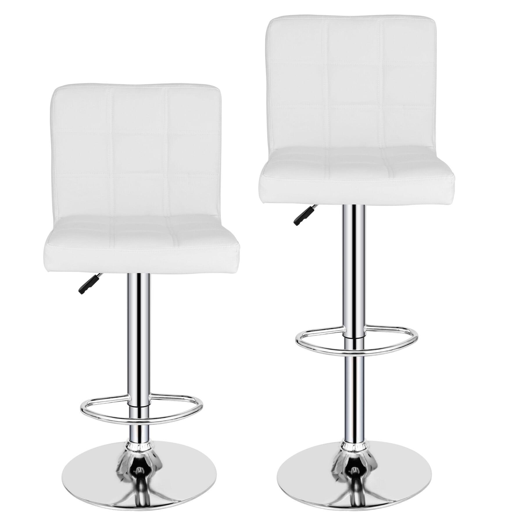 Bar Stools 1 Set Of 2, Counter Height Bar Stools, Square Cushion Bar Stools With Back, Footstool, Cafe, 2 Pieces