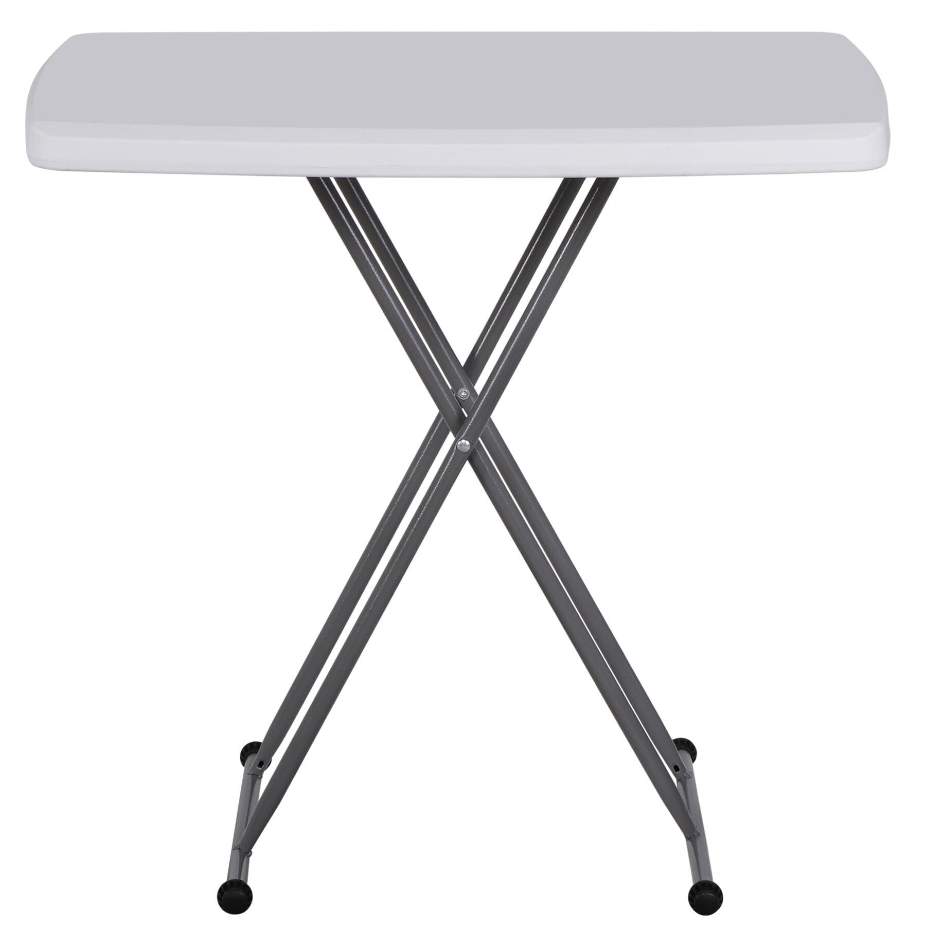 30'' Plastic Folding Tables Rectangular Utility Table Adjustable Height White