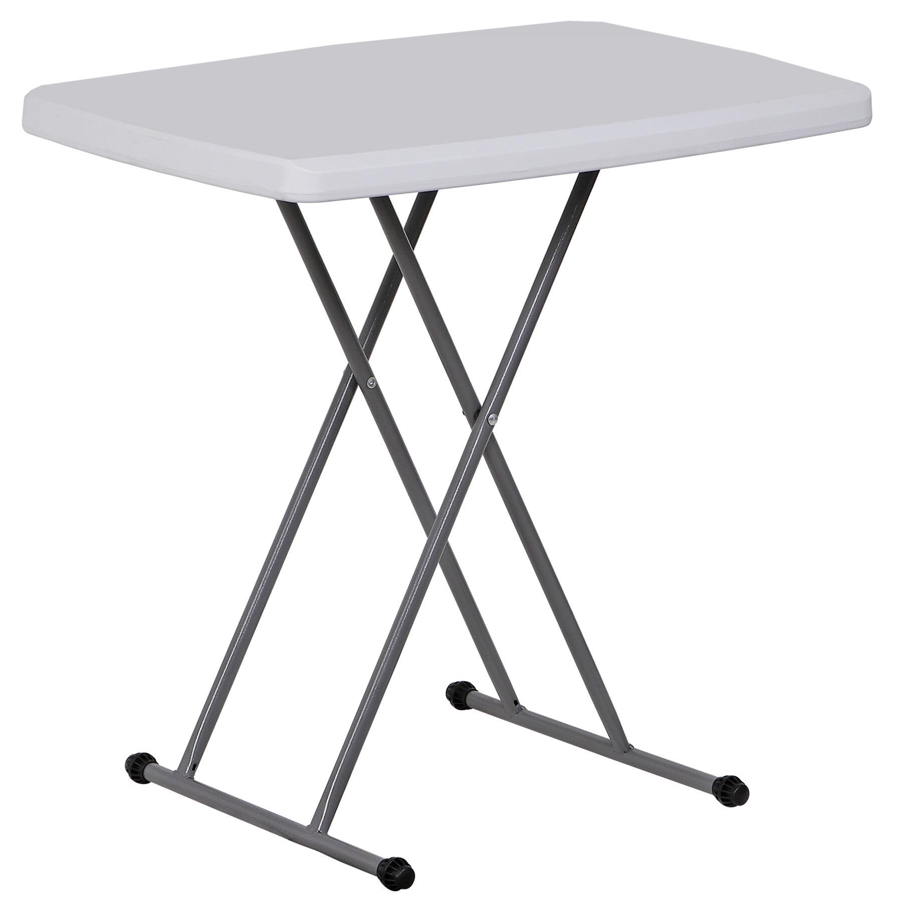 30'' Plastic Folding Tables Rectangular Utility Table Adjustable Height White