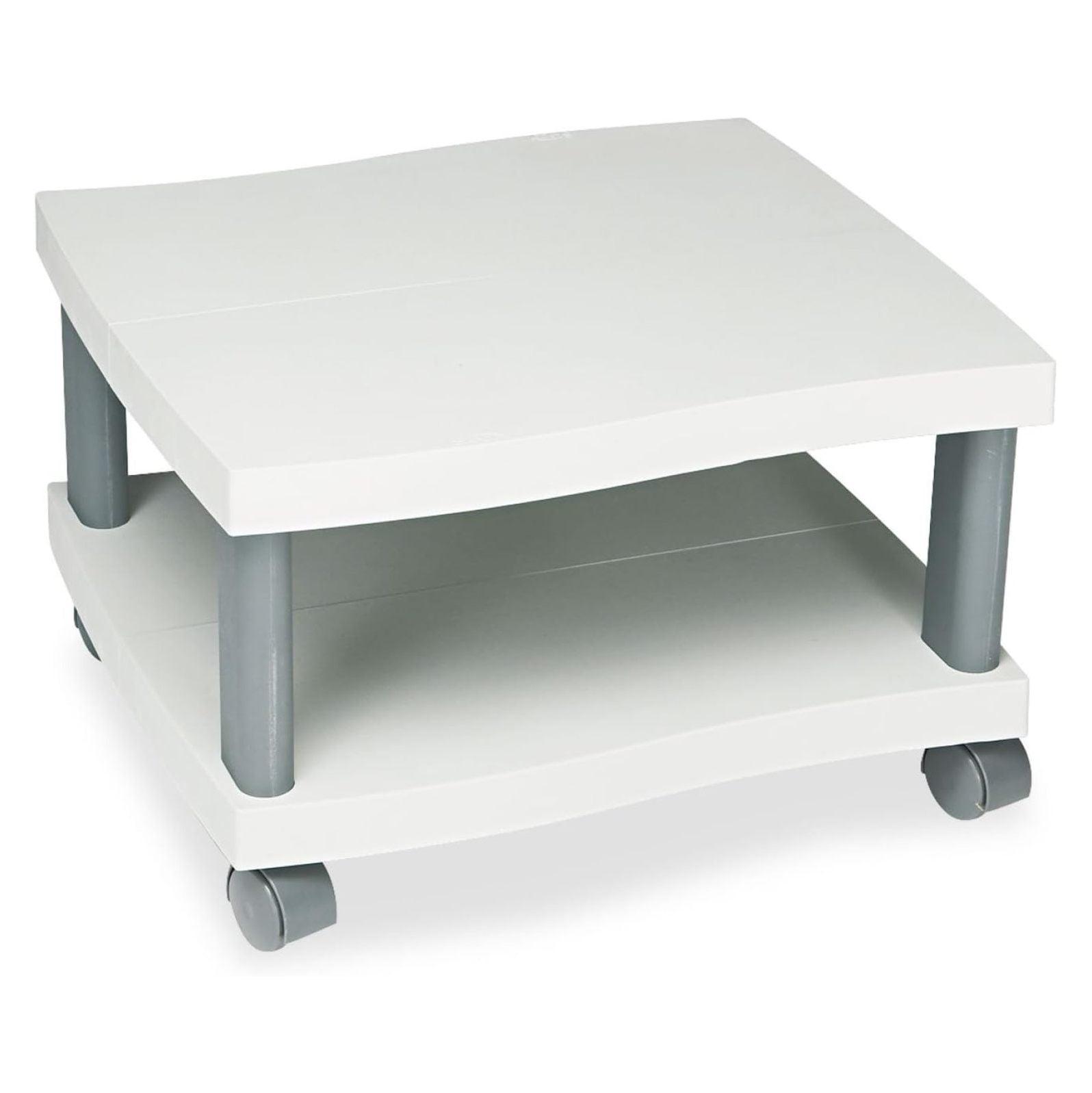 Light Gray and Charcoal Plastic Under-Desk Printer Stand