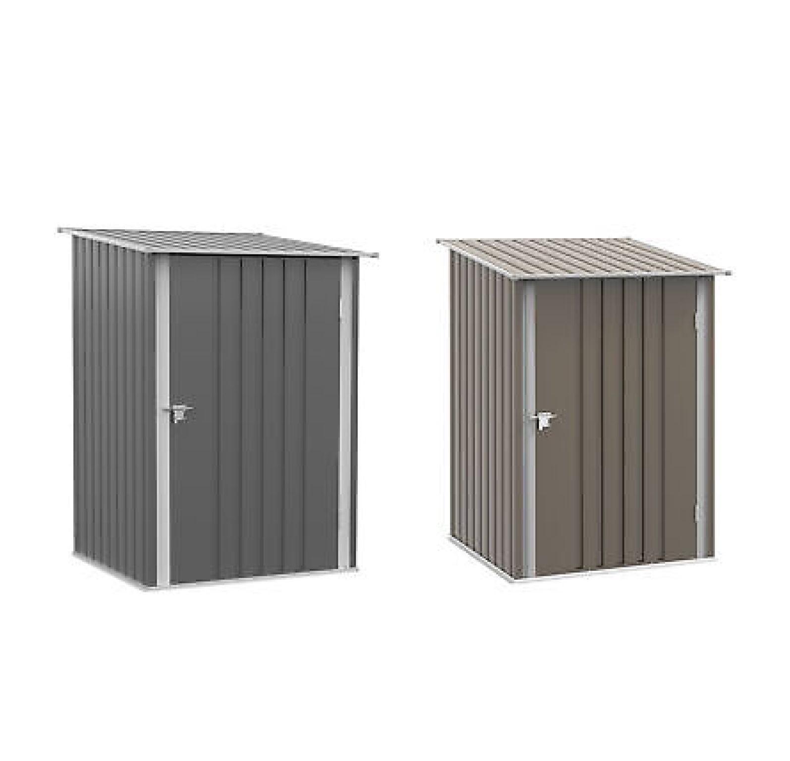 ZHI-22 3.3' x 3.4' Garden Storage Shed Galvanized Steel Tool House with Lockable Door