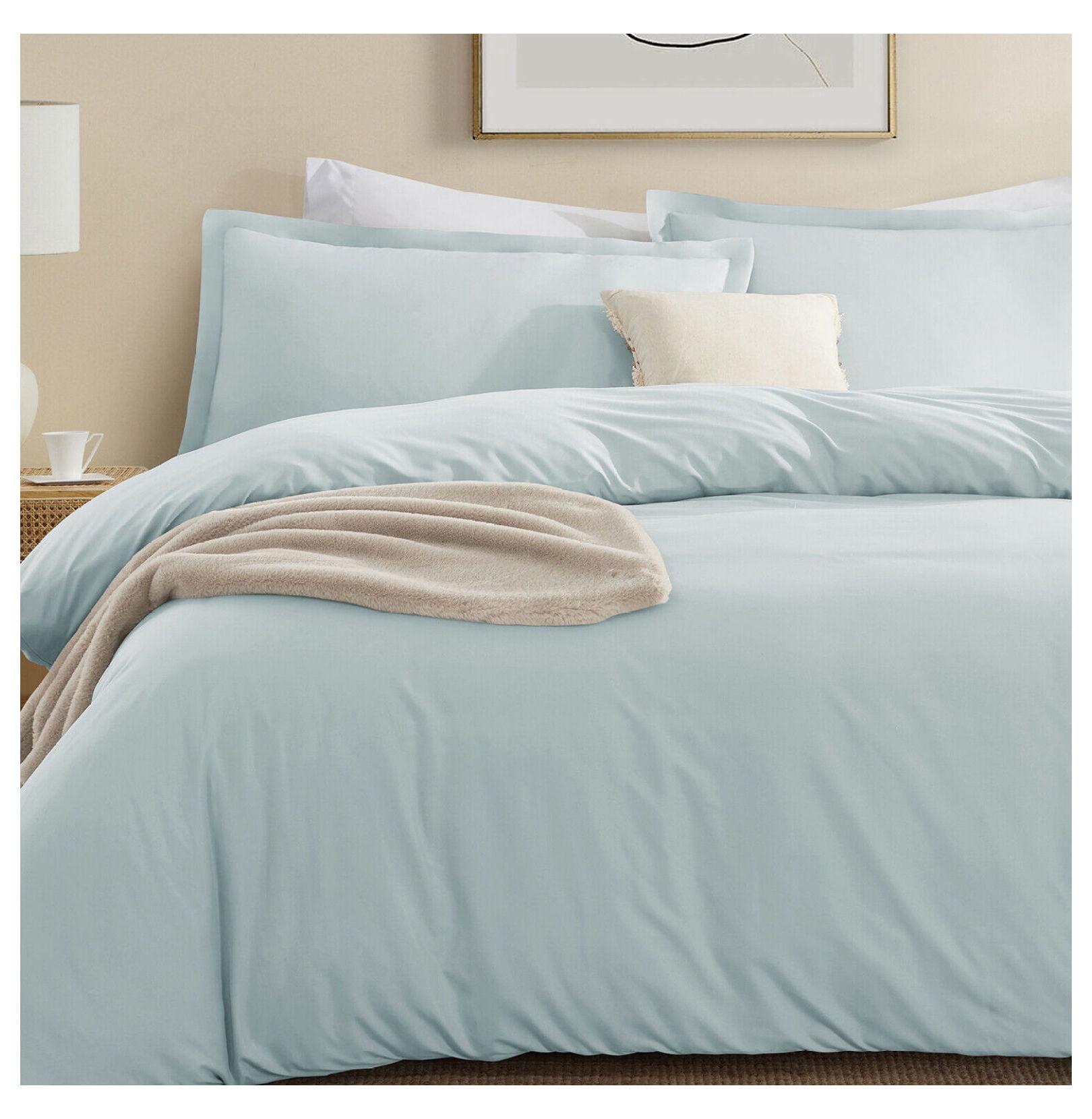 Duvet Cover Set Super Soft Microfiber Bedding in Solid Colors