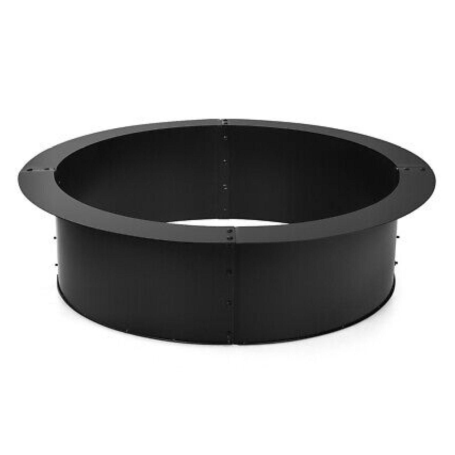 Topcobe 36" Round Steel Fire Pit Ring Line for Patio Camping Backyard Deck Picnic Porch, Backyard Furniture, Black