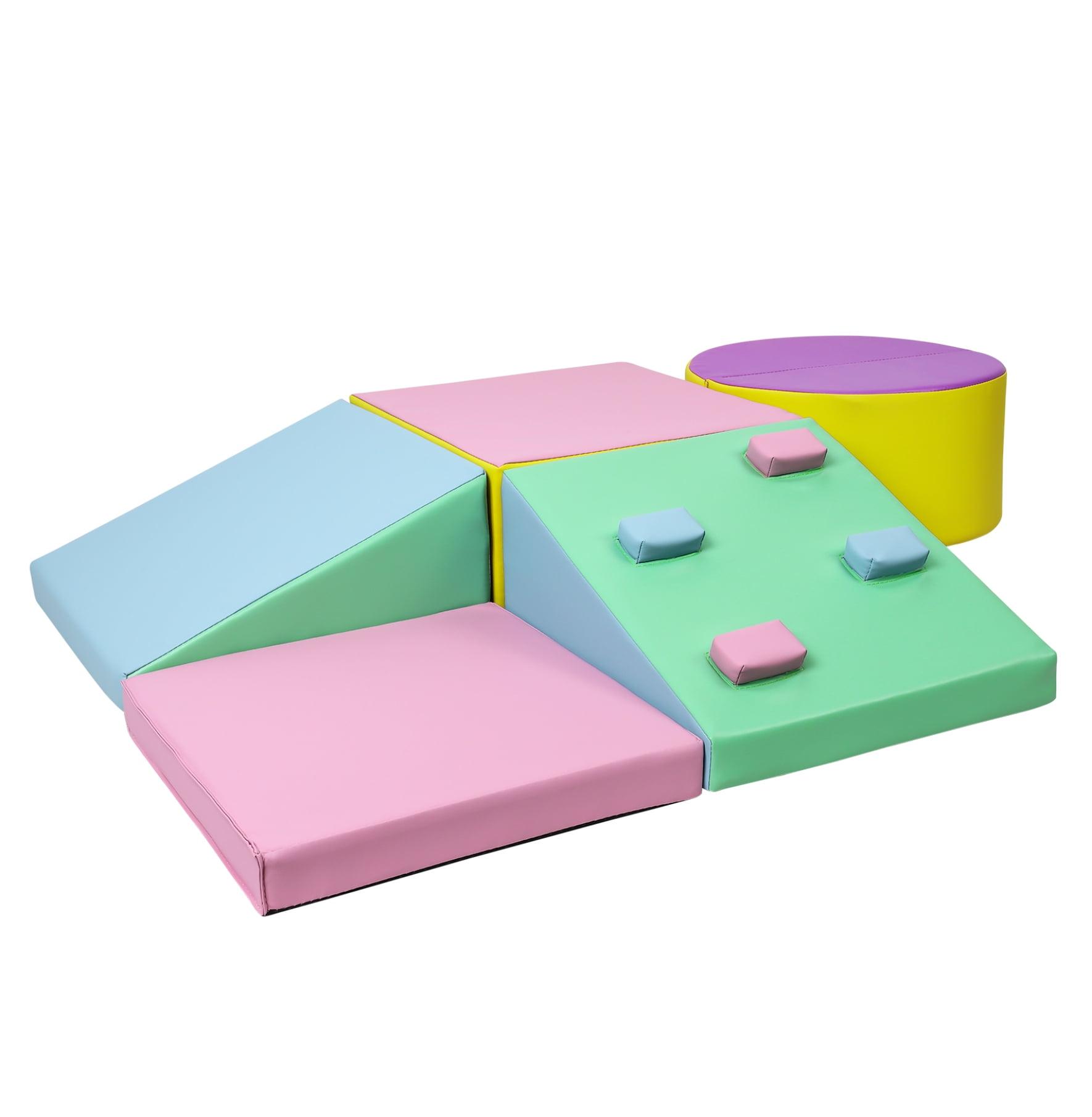 Foam Climbing Blocks Set for Toddlers and Preschoolers Soft Indoor Active Play Set for Climbing Crawling and Sliding