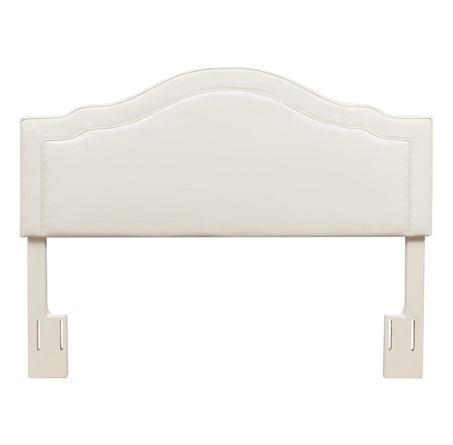 Cream Faux Leather Tufted Full/Queen Upholstered Headboard