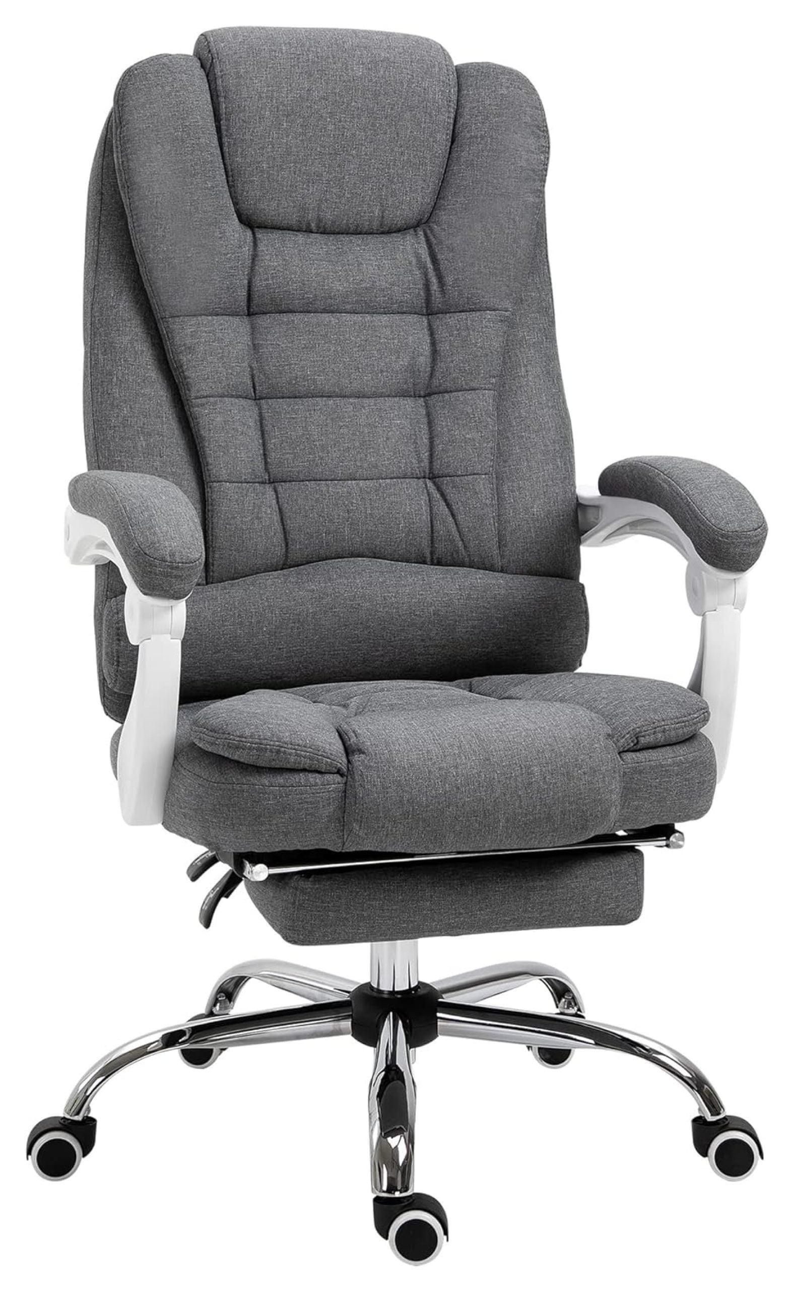 Dark Gray High-Back Fabric Executive Swivel Chair with Fixed Arms