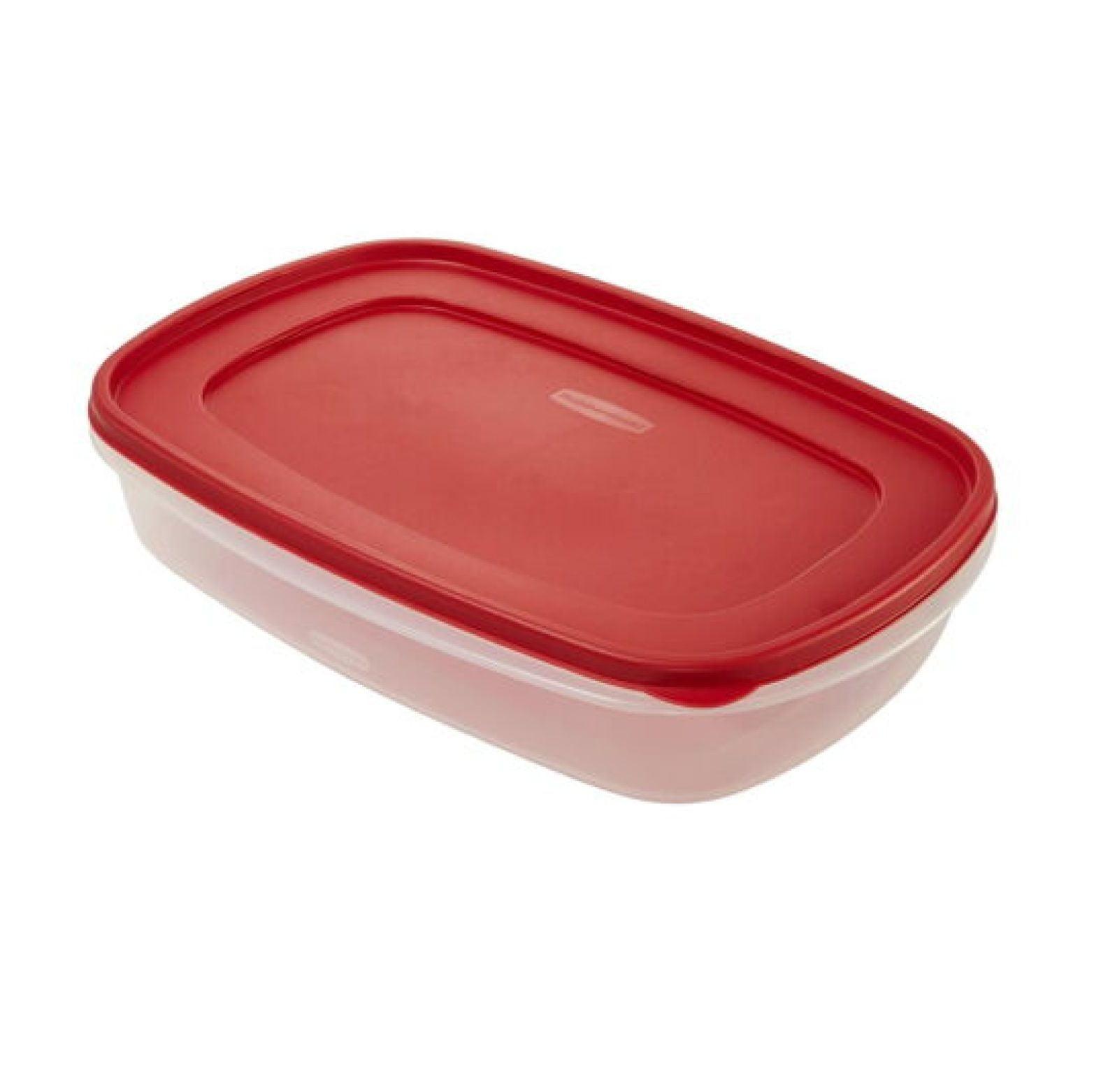 1.5 Gallon Clear Plastic Food Storage Container with Red Lid