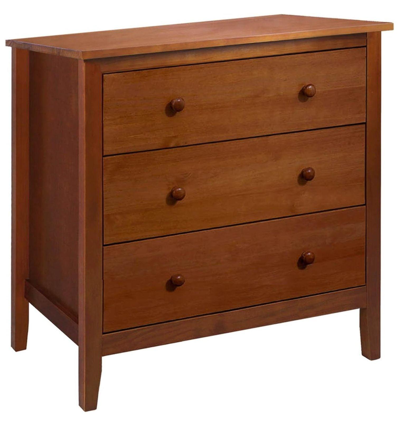 Pecan Brown Solid Pine 3-Drawer Chest