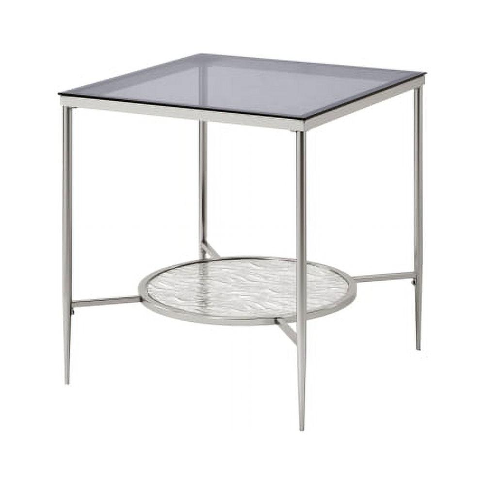 Adelrik 21'' Chrome Finish Square Mirrored End Table