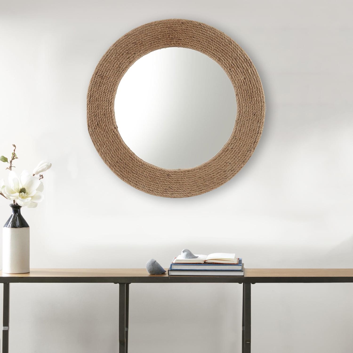 Campisano Natural Jute Rope Round Wall Mirror 26"