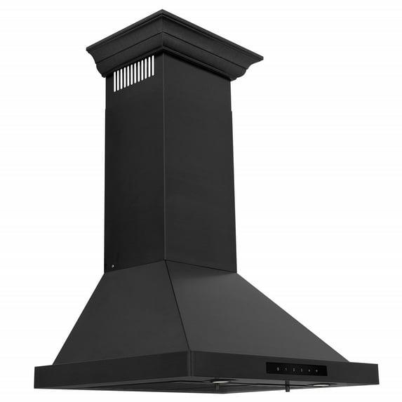 ZLINE 24 in. Convertible Vent Wall Mount Range Hood in Stainless Steel W/ Crown Molding (KBCRN-24)