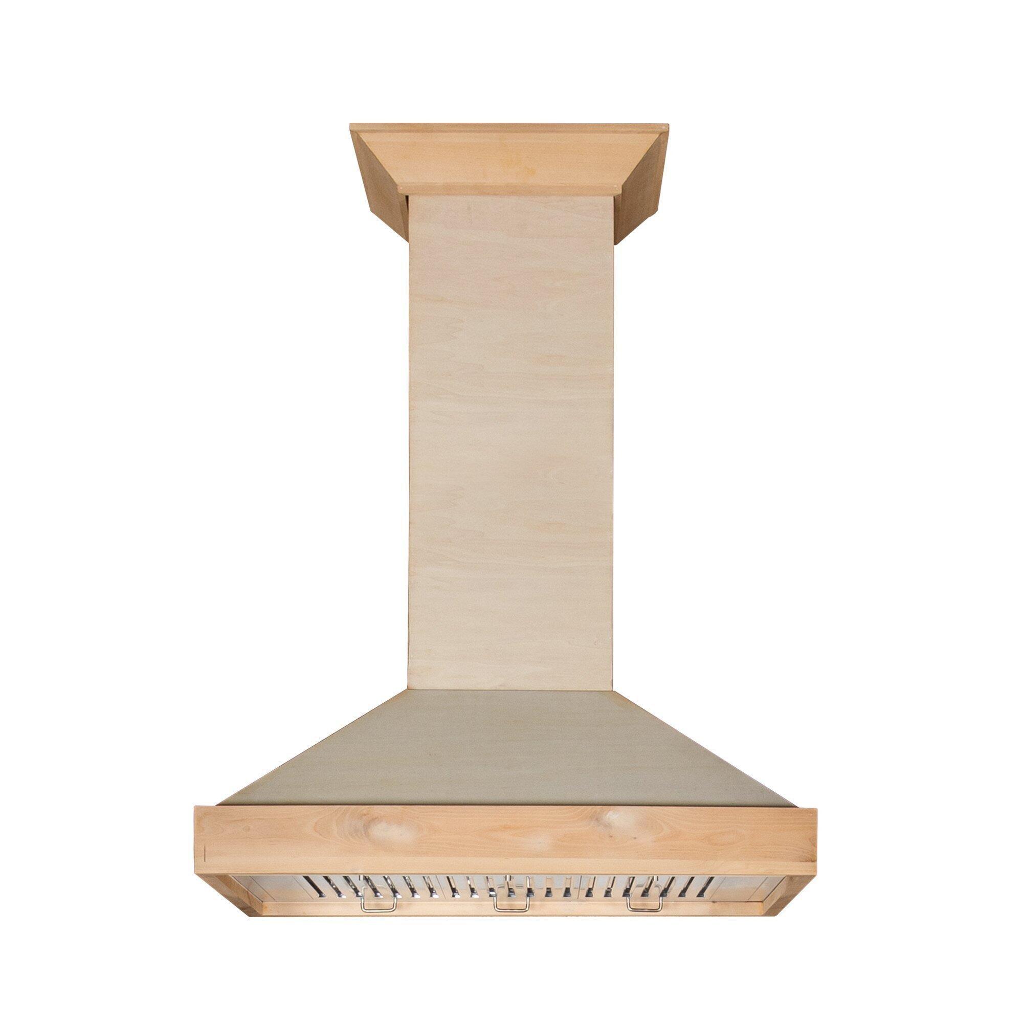 30" Wood 400 CFM Ducted Wall Mount Range Hood