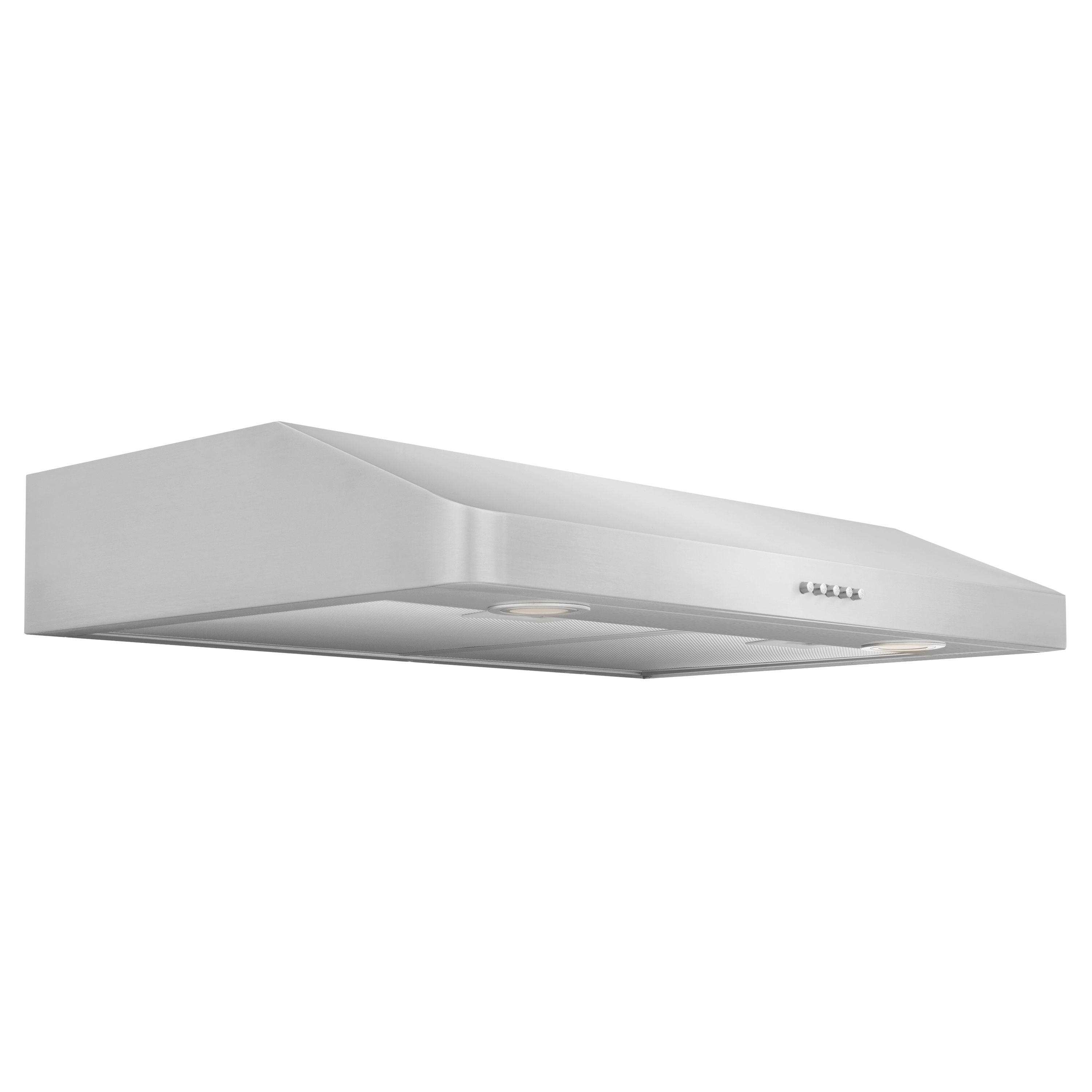 30" 600 400 CFM Ducted Under Cabinet Range Hood in Brushed 430 Stainless Steel