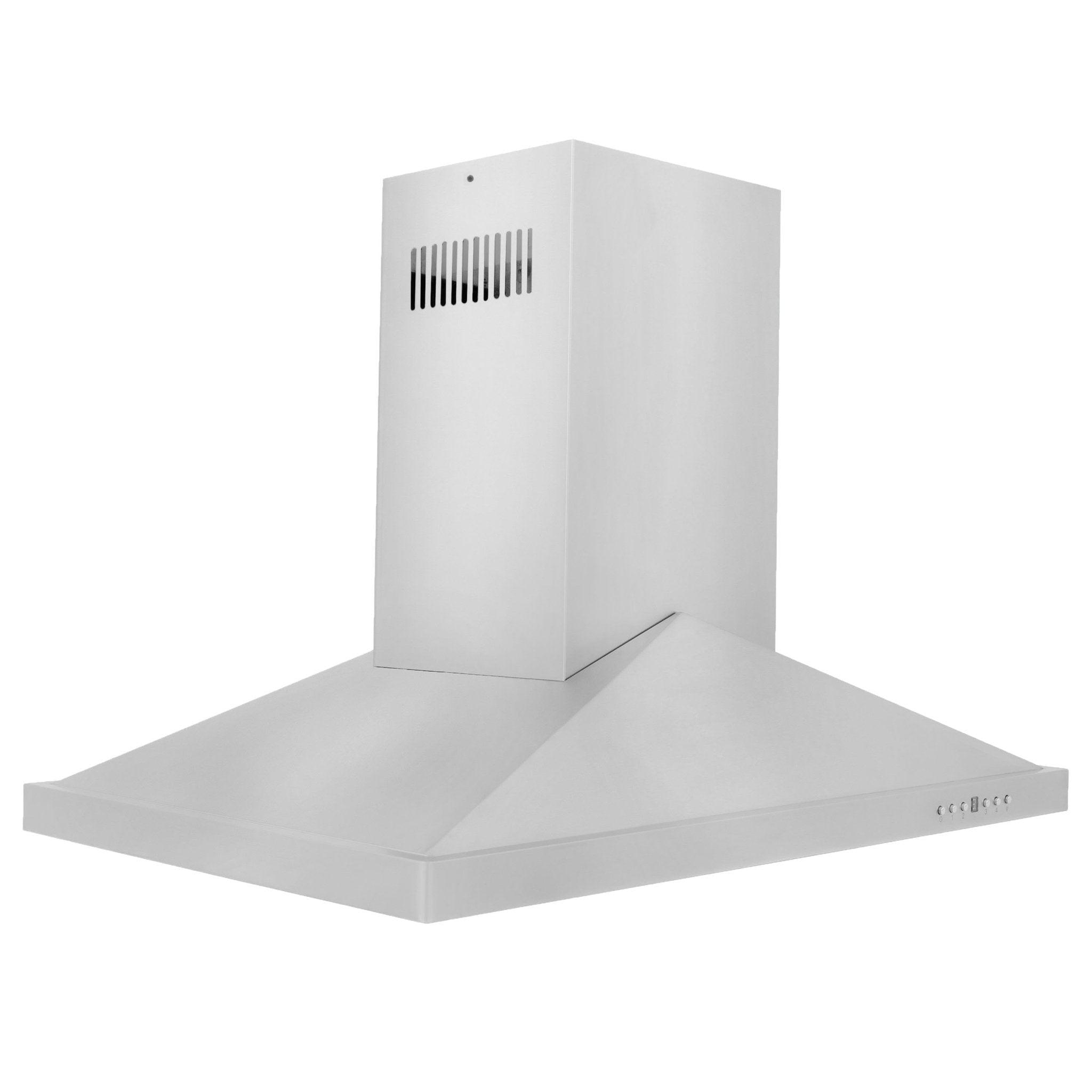 30" Stainless Steel Convertible Island Range Hood with Charcoal Filter