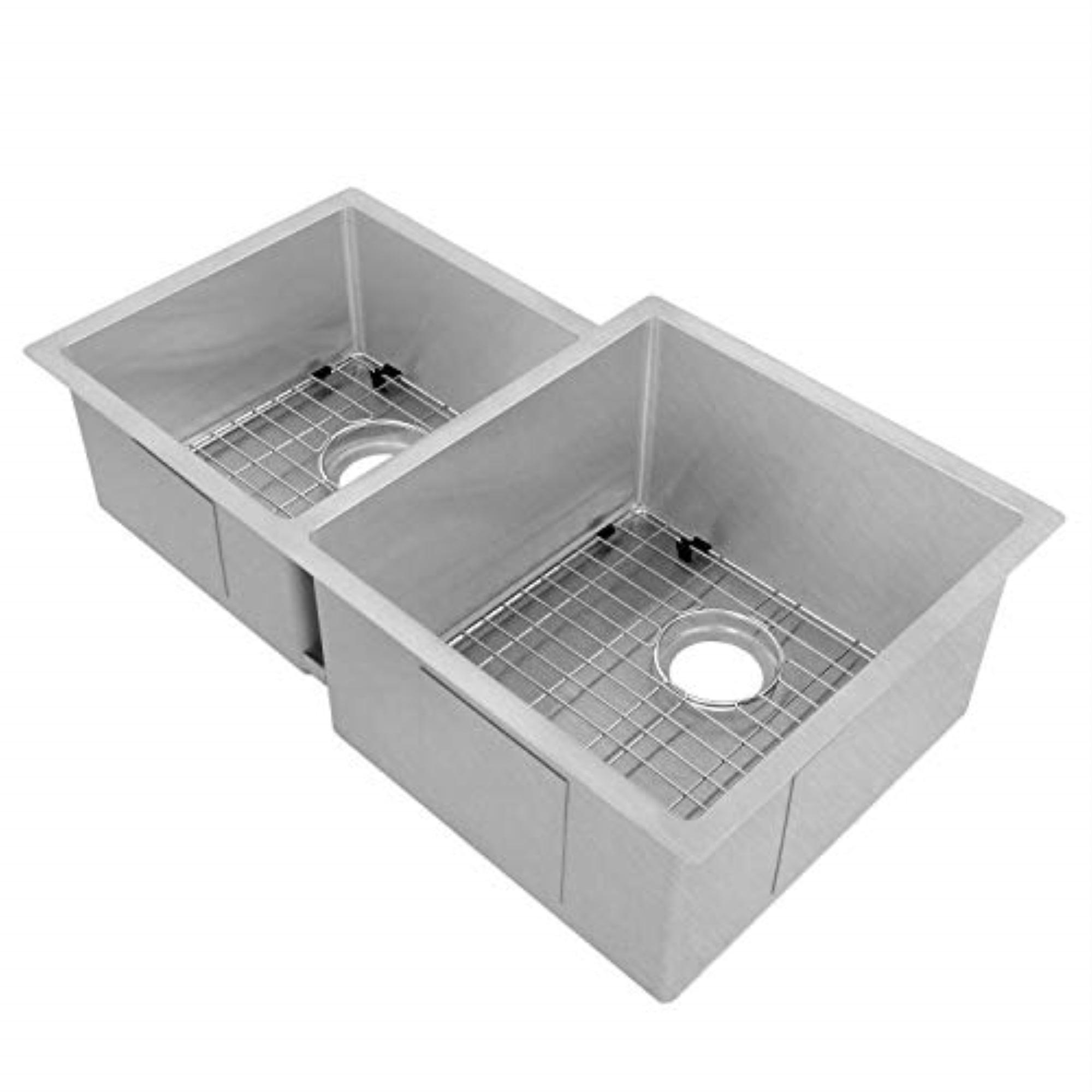 Jackson Stainless Steel 32" L x 19" W Double Basin Undermount Kitchen Sink with Basket Strainer