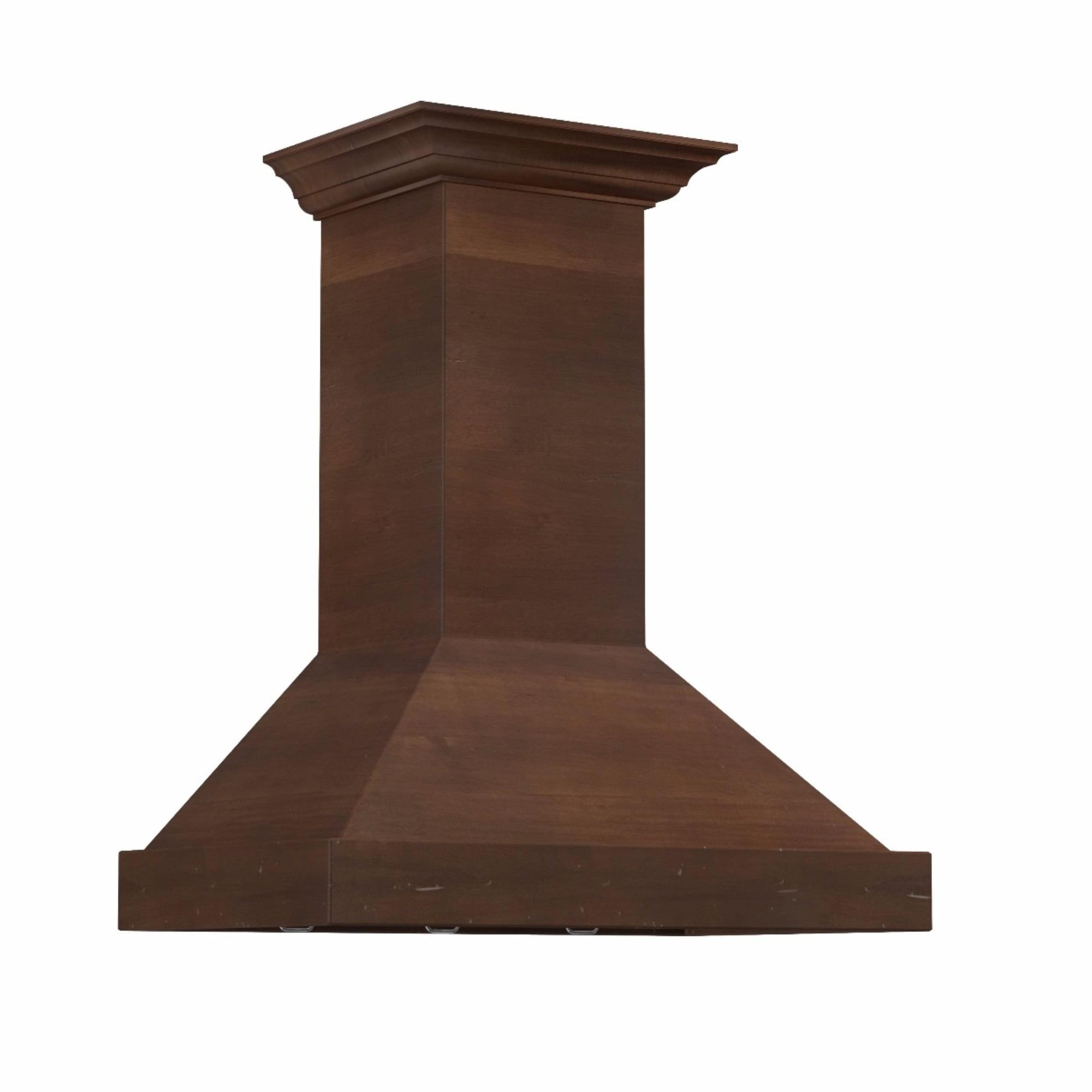 ZLINE 36" Convertible Vent Wooden Wall Mount Range Hood in Walnut