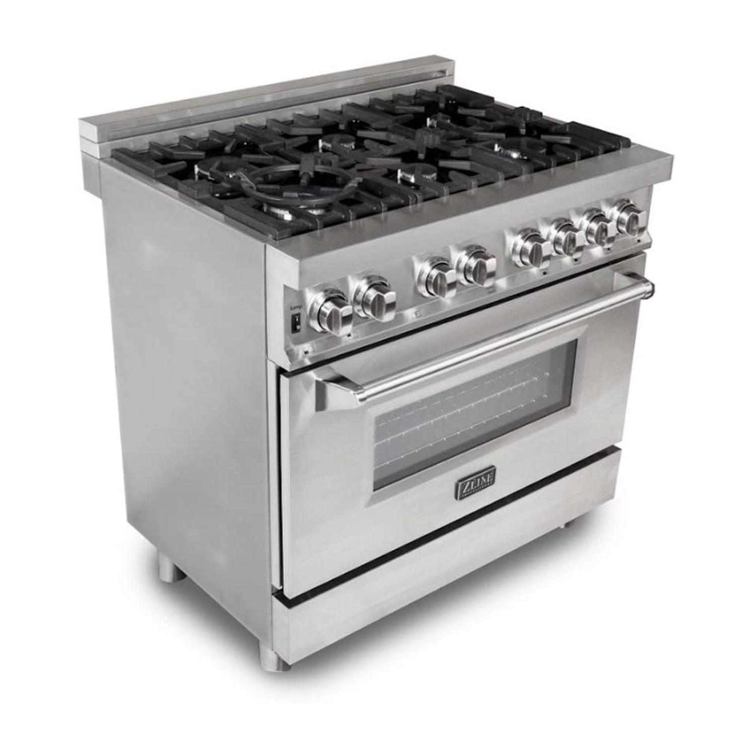 ZLINE 36" Stainless Steel Dual Fuel Range with 6 Burners