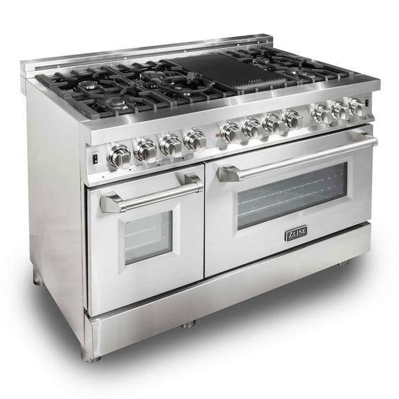 ZLINE 48 in. Legacy Dual Fuel Range w/ 7 Burner Cooktop & 2 Ovens w/ Doors