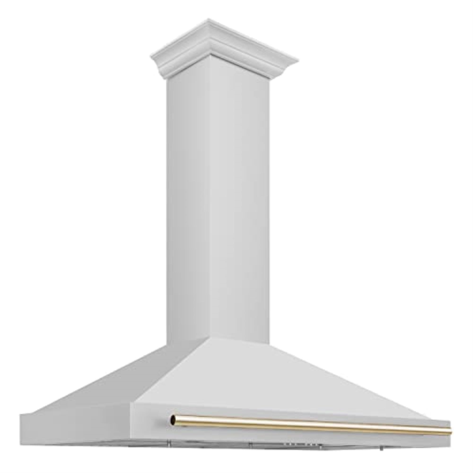 ZLINE ZLINE 48 in. Autograph Edition Convertible Stainless Steel Range Hood W/ Stainless Steel Shell & Champagne Bronze Accents (KB4STZ-48-CB) KB4STZ-48-G