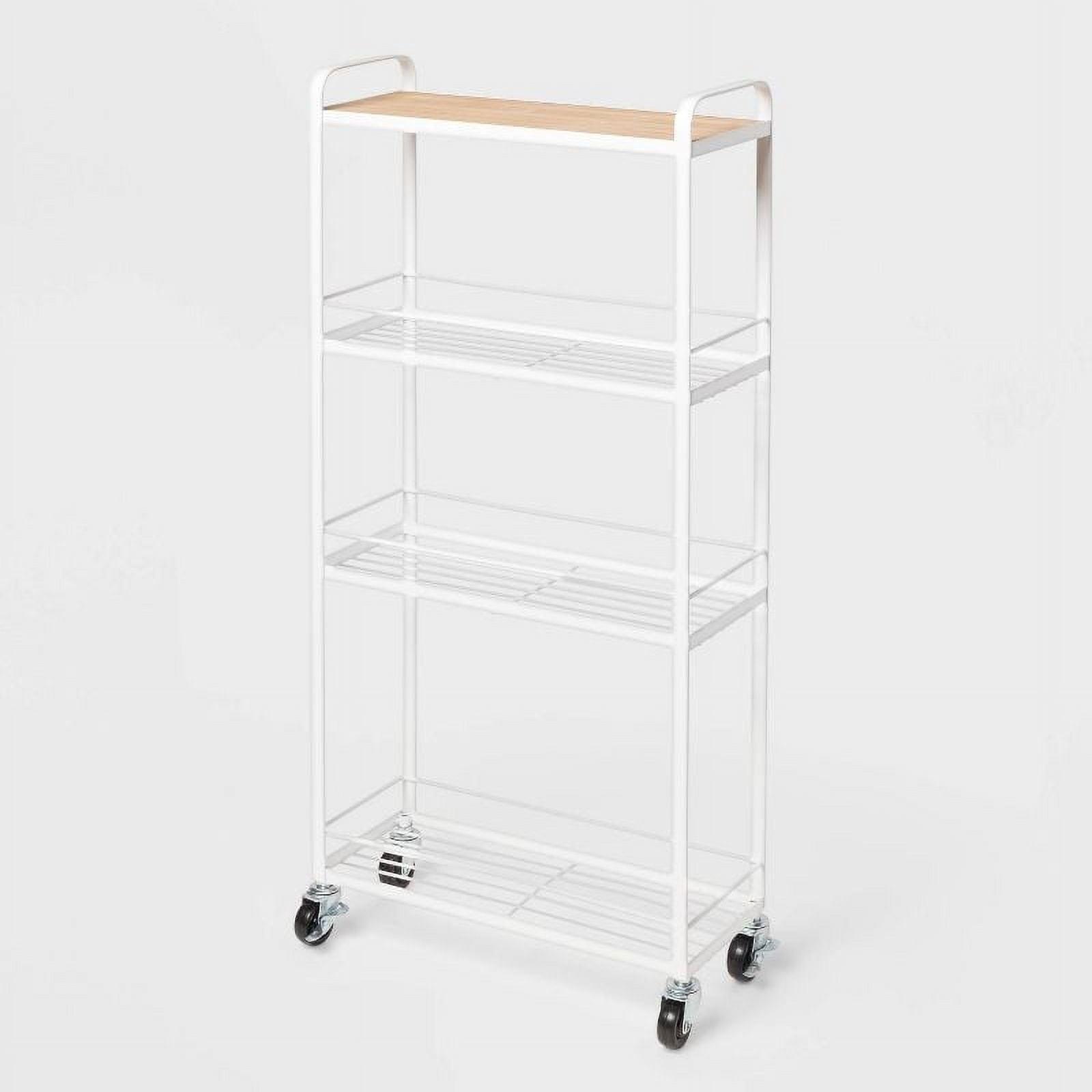 Skinny Storage Cart Matte White - Brightroom™: Iron Utility Cart, No Assembly, Narrow Profile