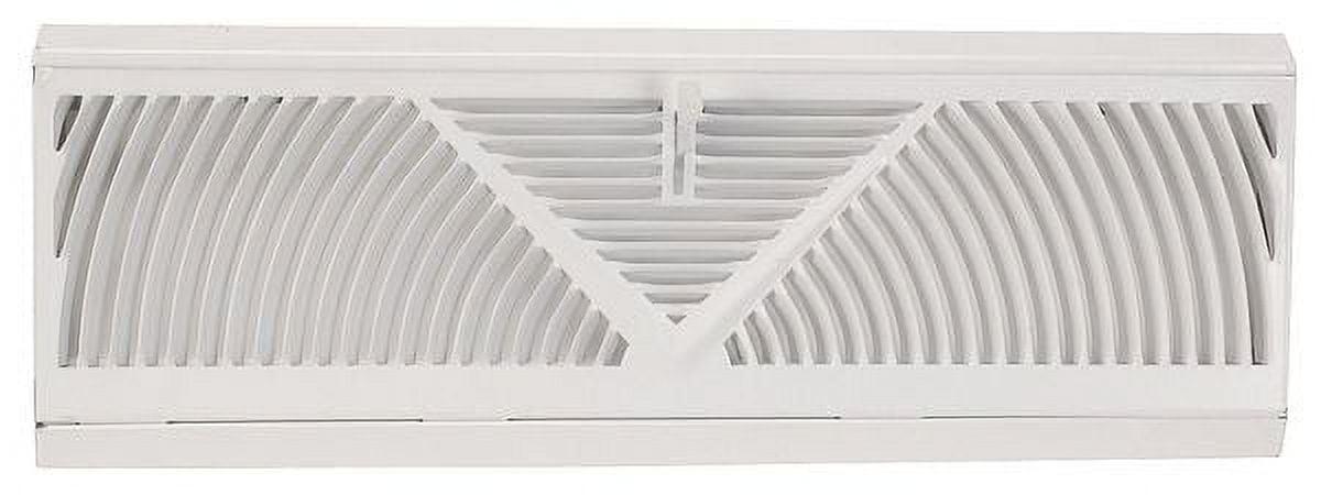 ZORO SELECT White Steel Louvered White 18 x 4.5 inch Baseboard Heating and Cooling Register