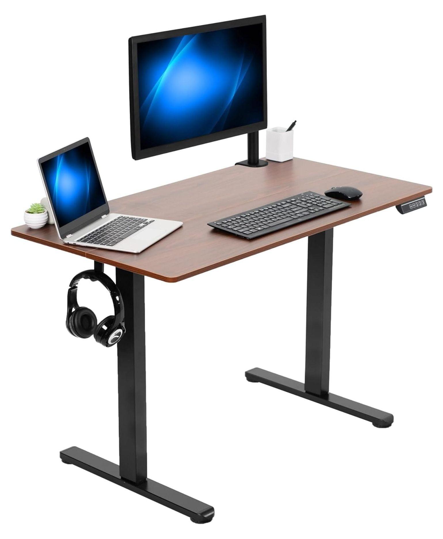 VIVO Electric 44"x 24" Sit Stand Desk, Height Adjustable Workstation (E144B series)