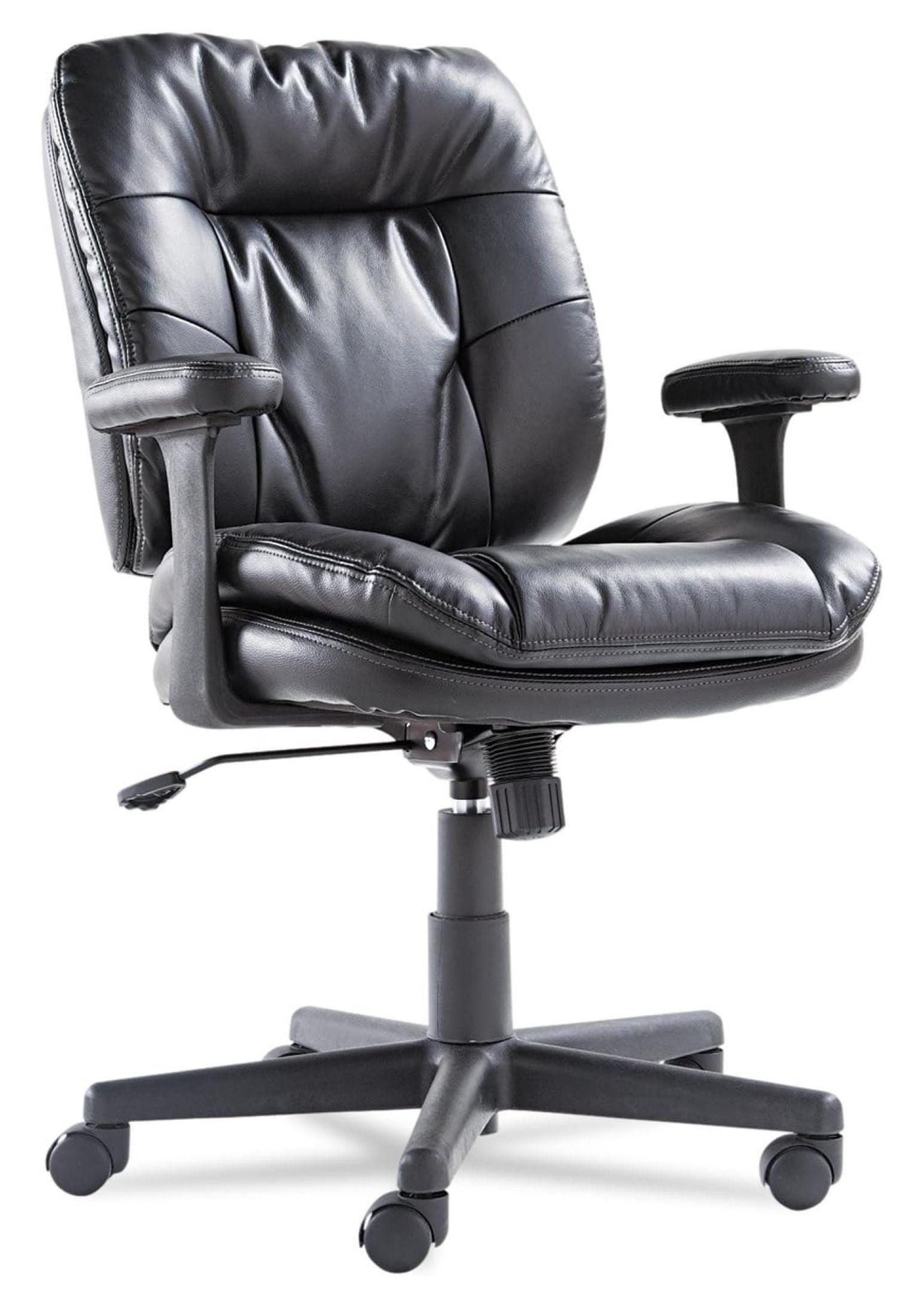 Executive Black Bonded Leather Swivel Task Chair