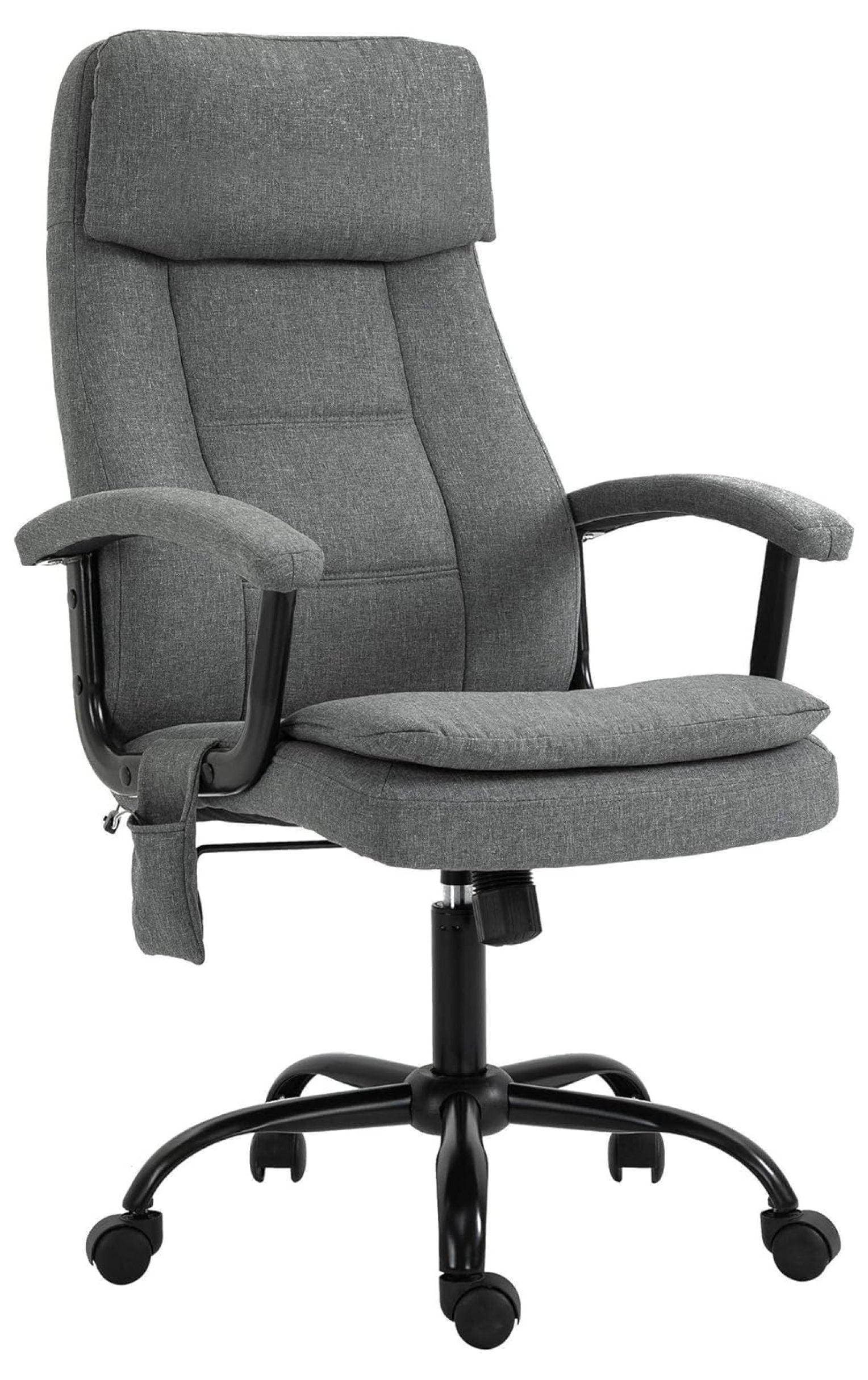 Gray Executive Swivel Office Chair with Fixed Arms