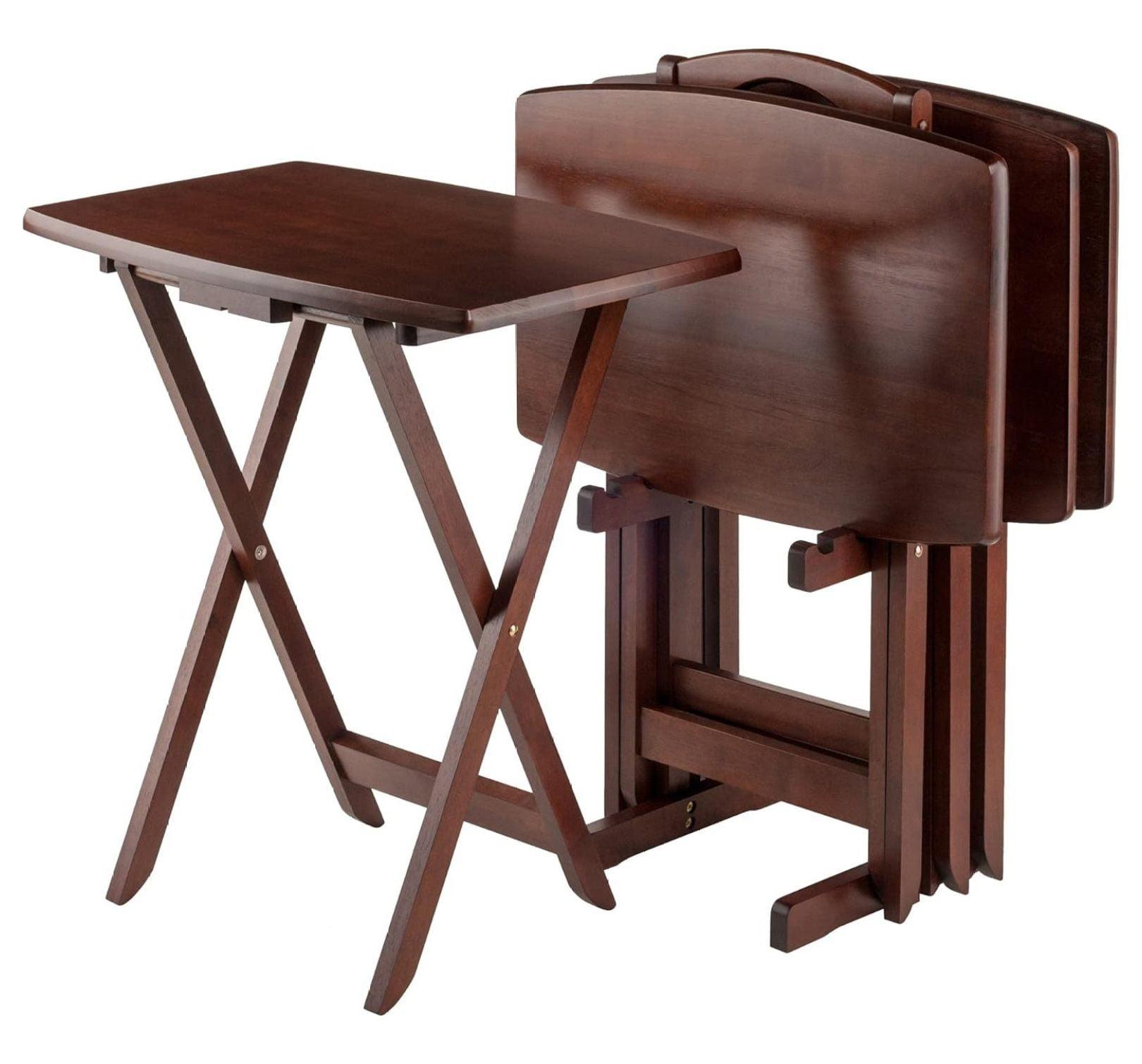 Winsome Oversized Walnut Snack Table Set, 5-Piece