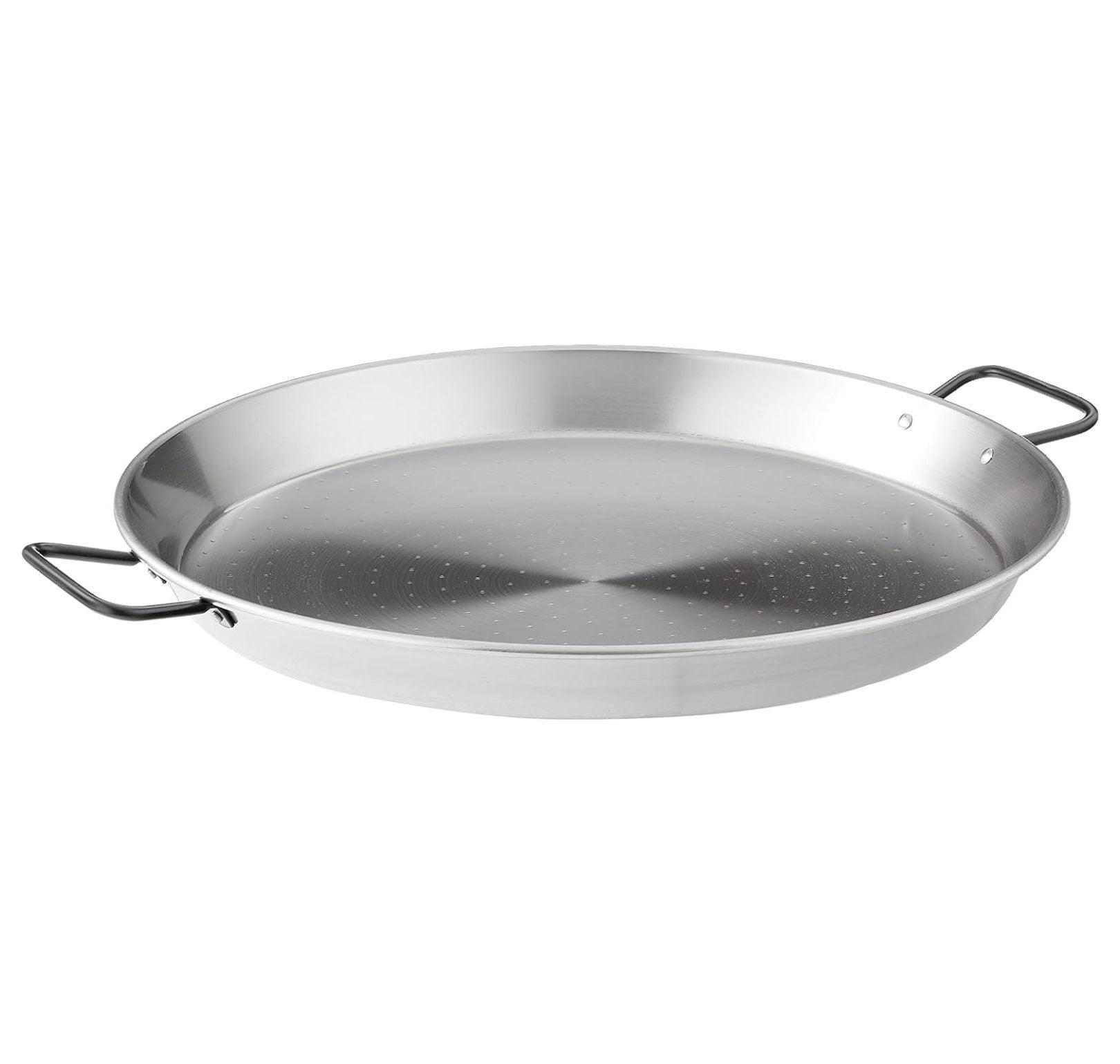 18-Inch Silver Carbon Steel Paella Pan