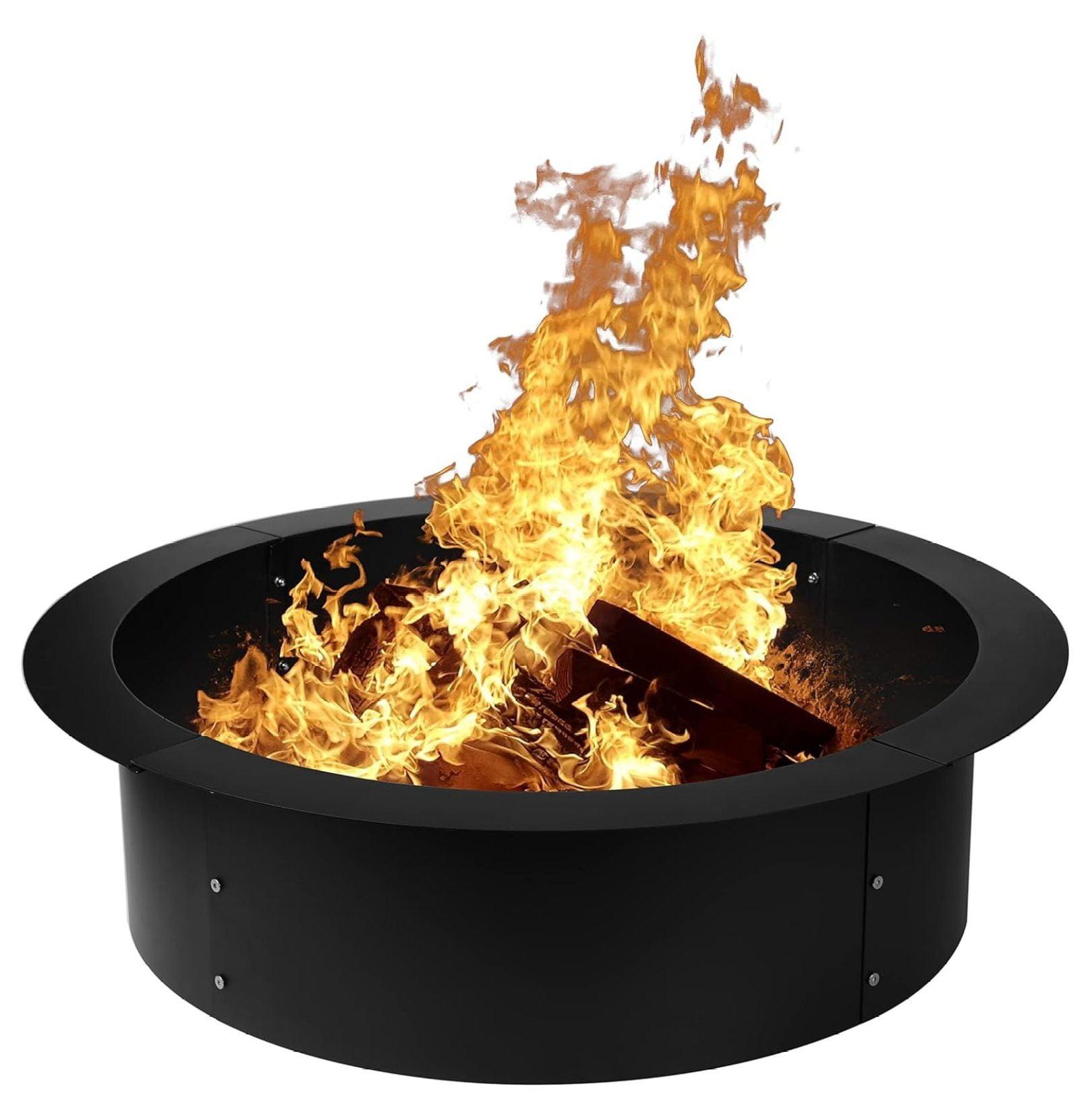 Black Heavy Duty Steel Smokeless Fire Pit Ring